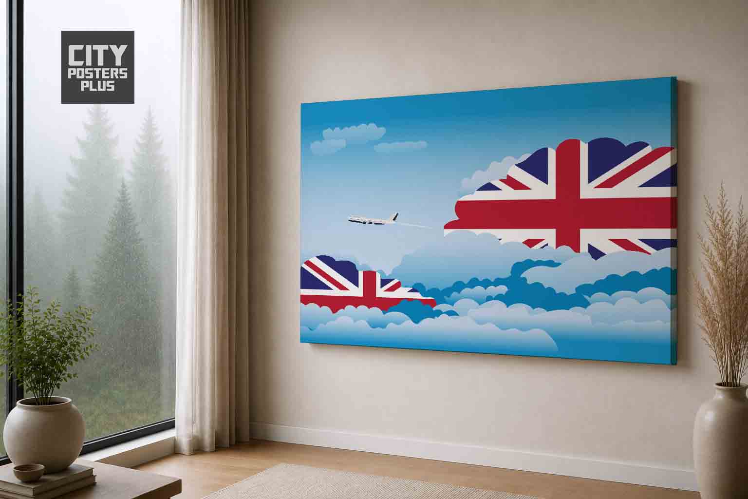 United KIngdom Day Clouds Canvas Wrapped | Country & City Wall Art