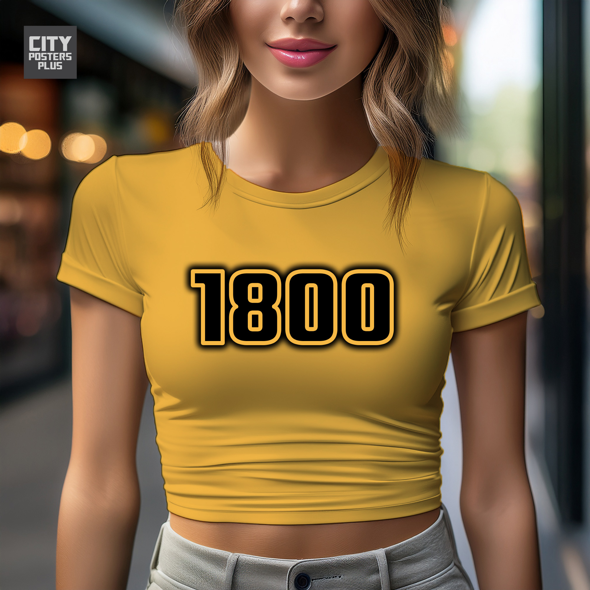 1800 Year Women Crop Top (Golden Yellow)
