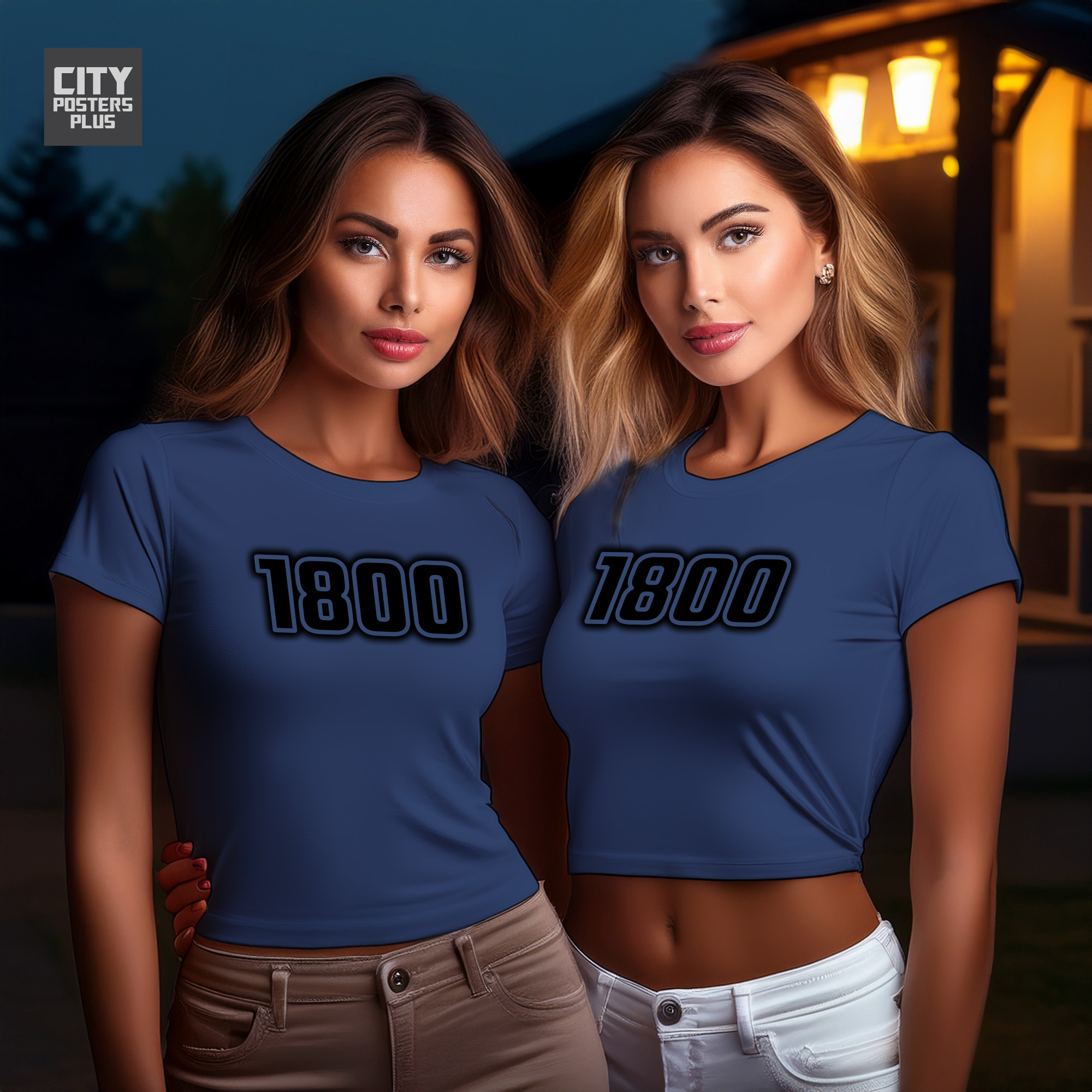 1800 Year Women Crop Top (Navy Blue)