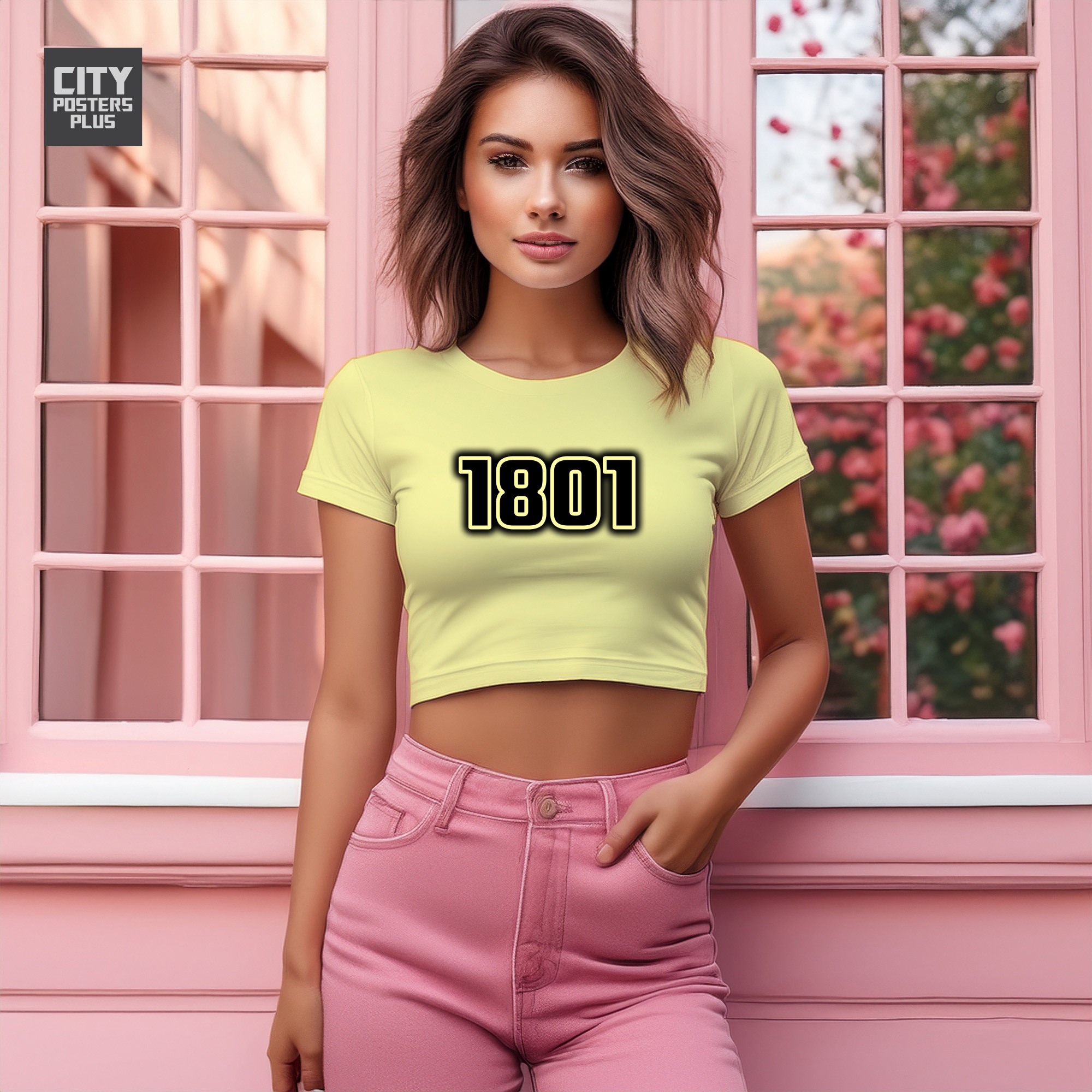 1801 Year Women Crop Top (Butter Yellow)