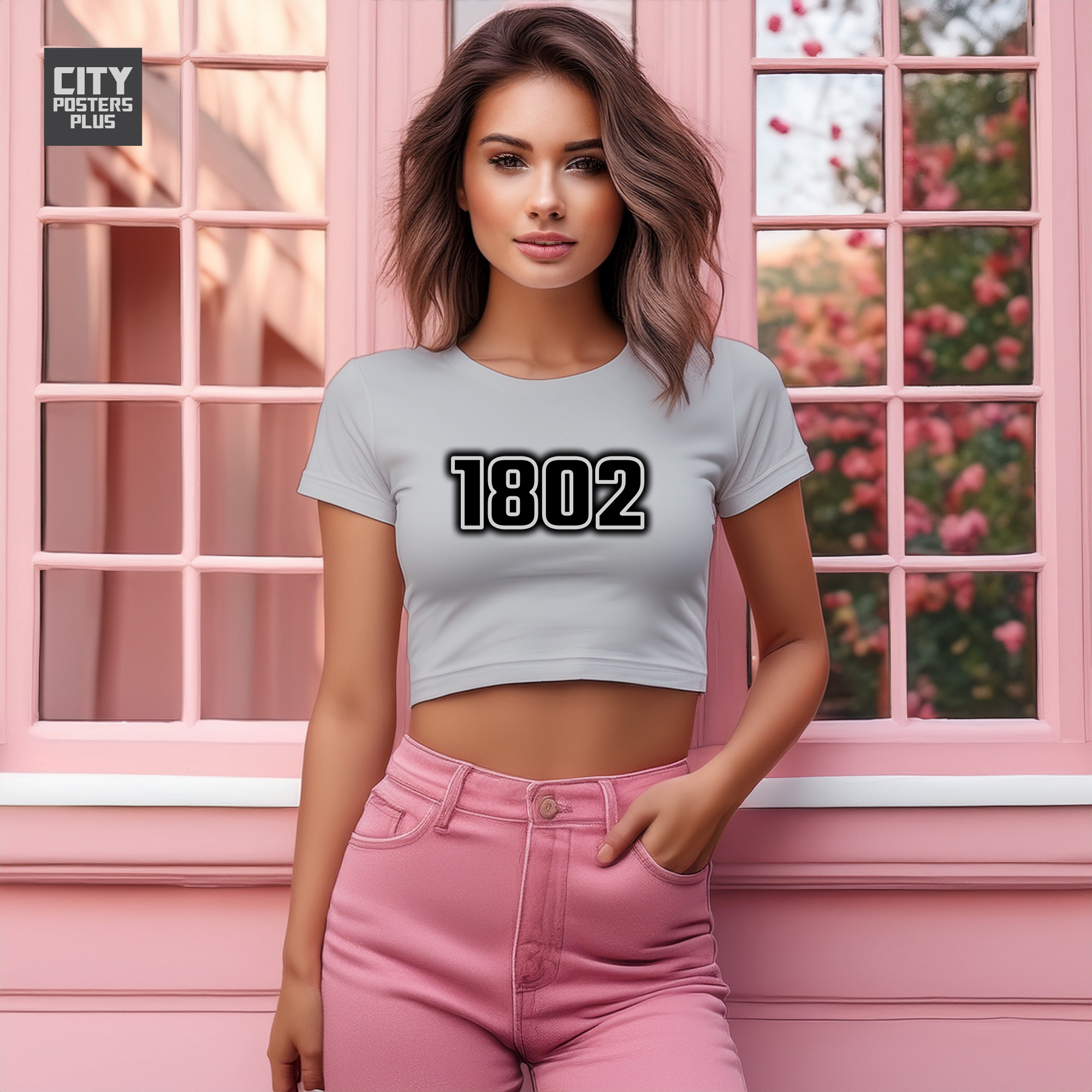 1802 Year Women Crop Top (Melange Grey)