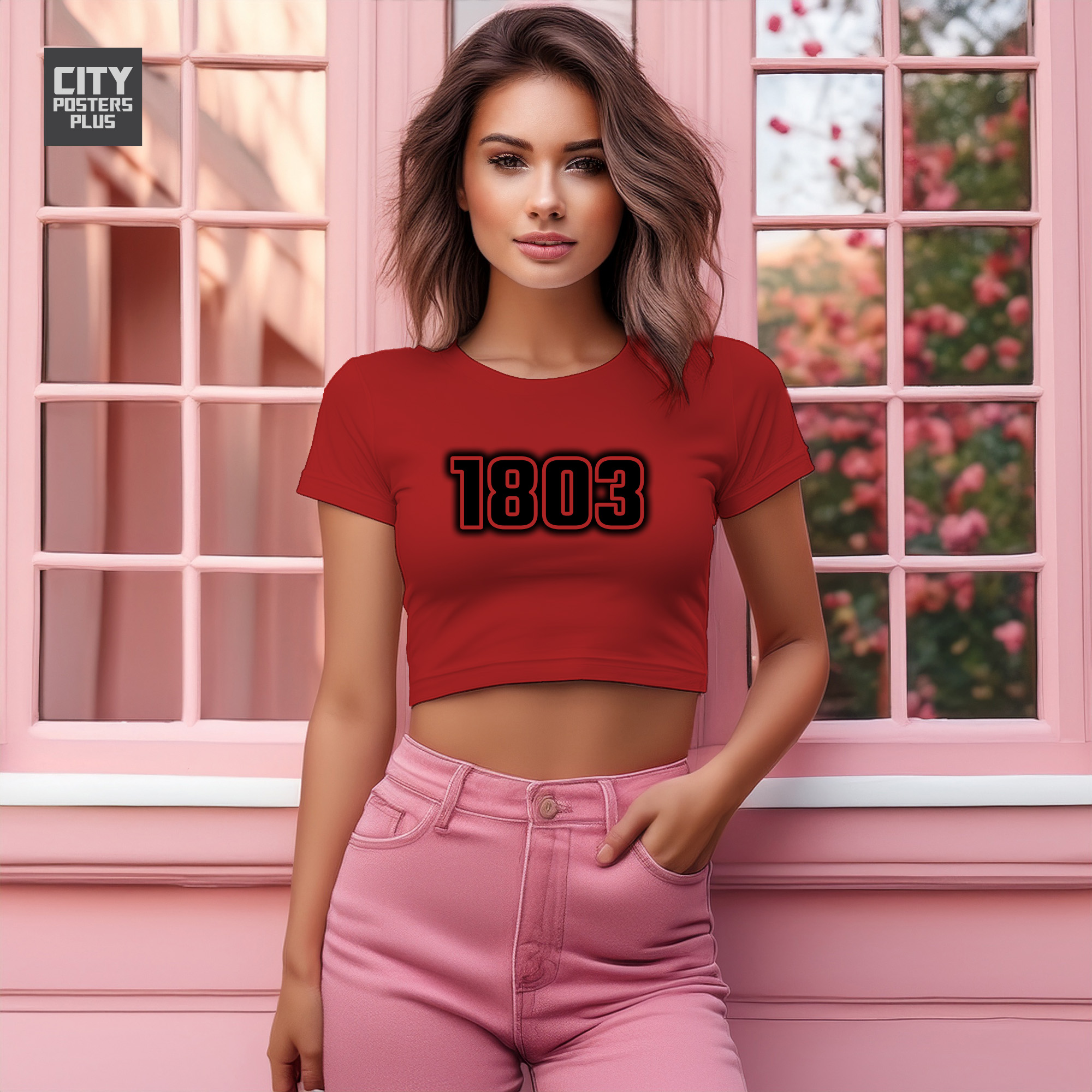 1803 Year Women Crop Top (Red)