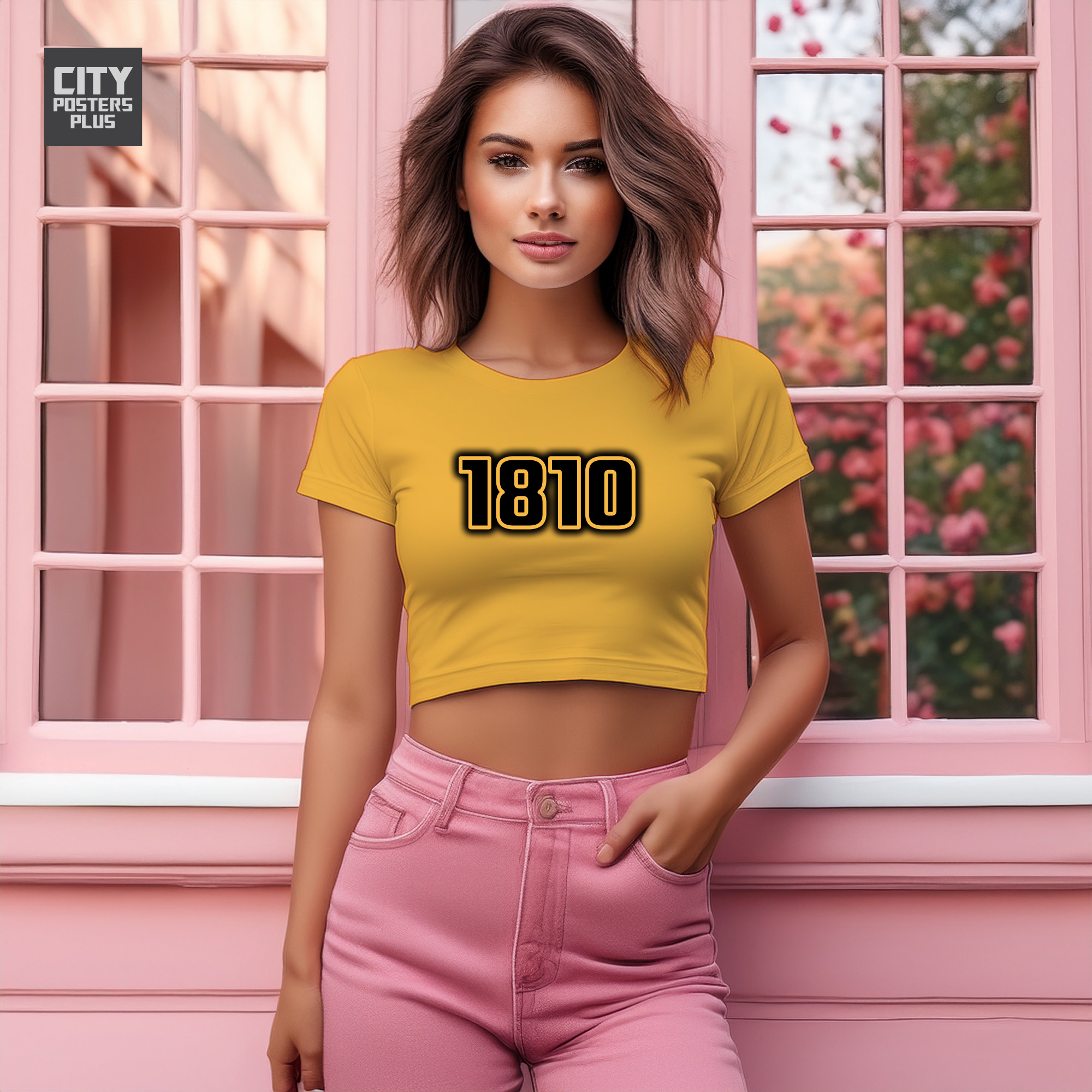 1810 Year Women Crop Top (Golden Yellow)