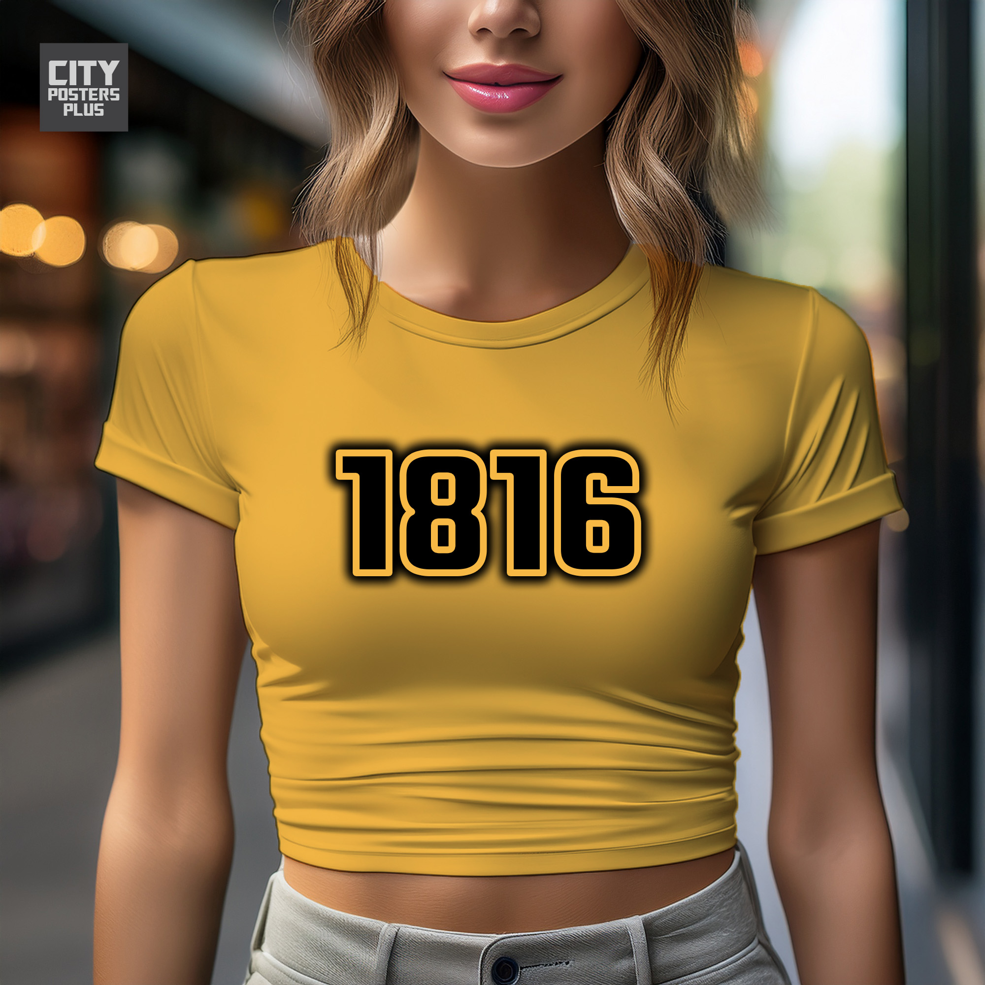 1816 Year Women Crop Top (Golden Yellow)