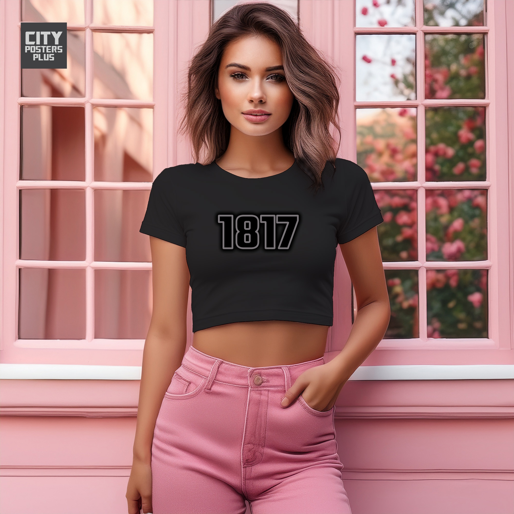 1817 Year Women Crop Top (Black)