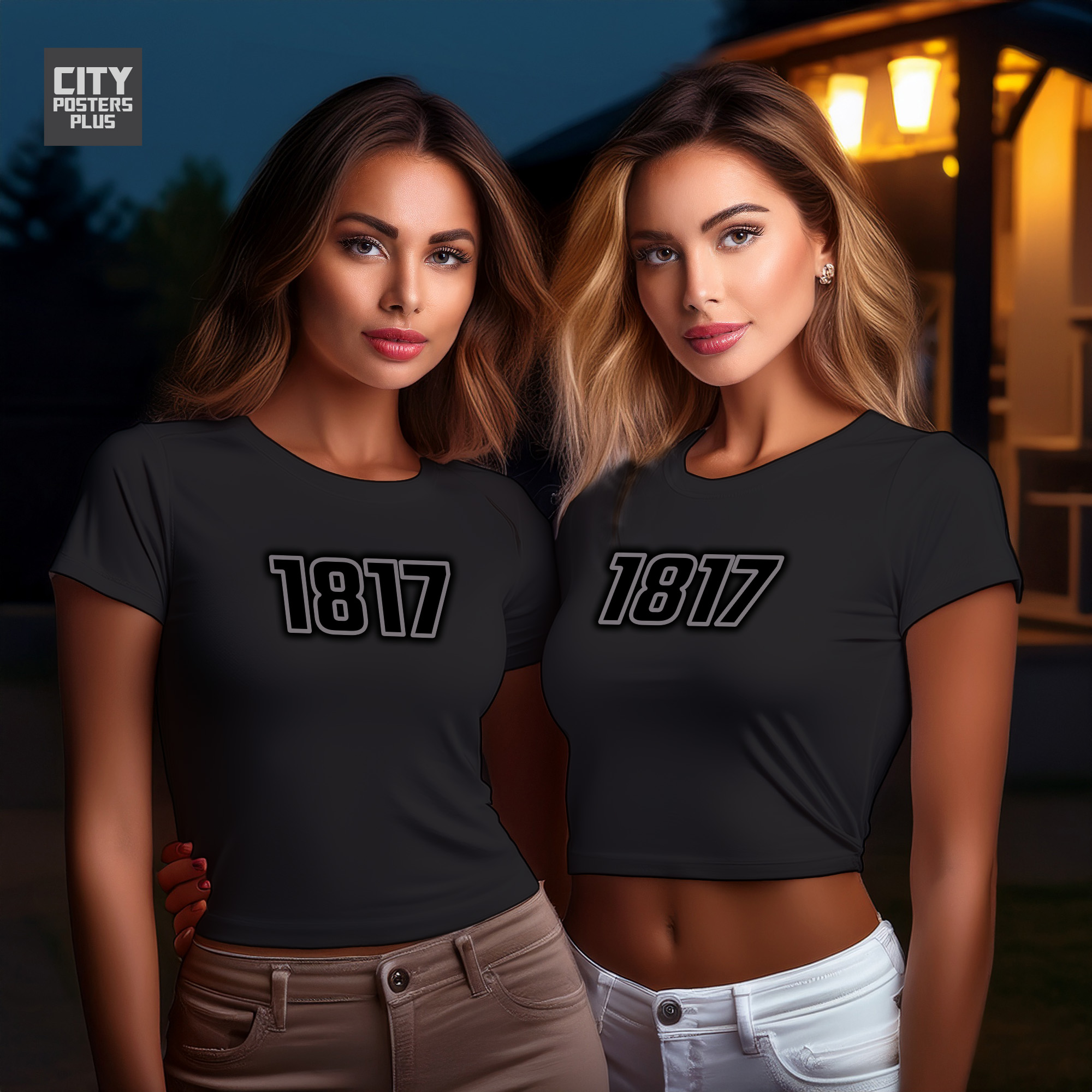 1817 Year Women Crop Top (Black)