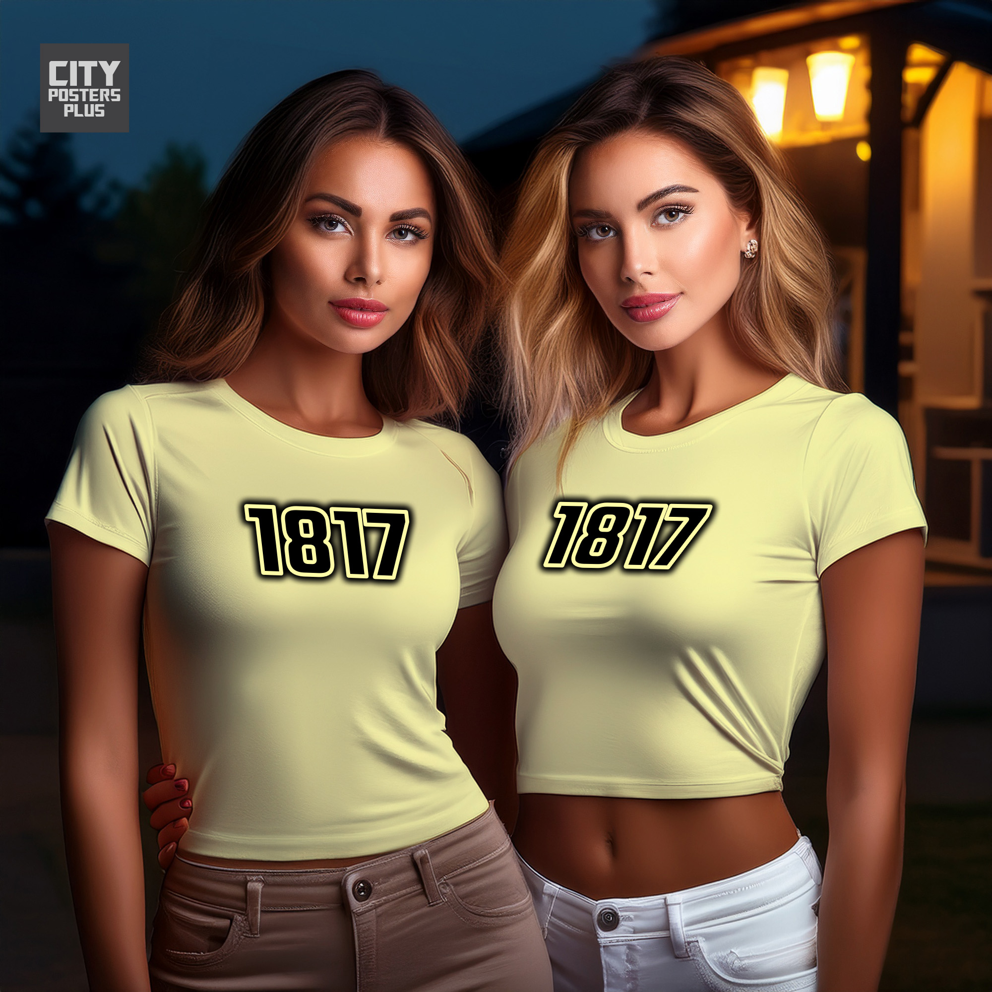 1817 Year Women Crop Top (Butter Yellow)