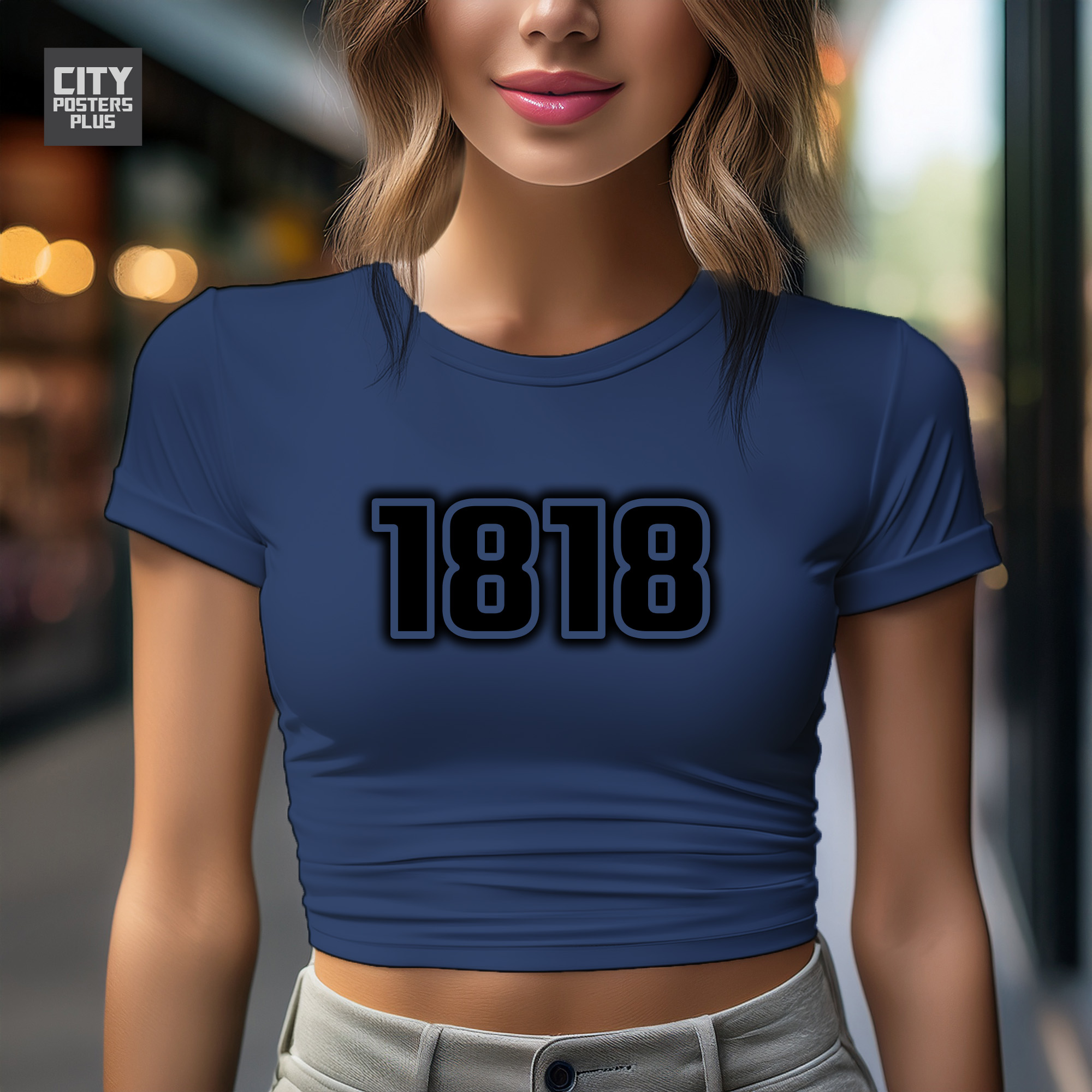 1818 Year Women Crop Top (Navy Blue)