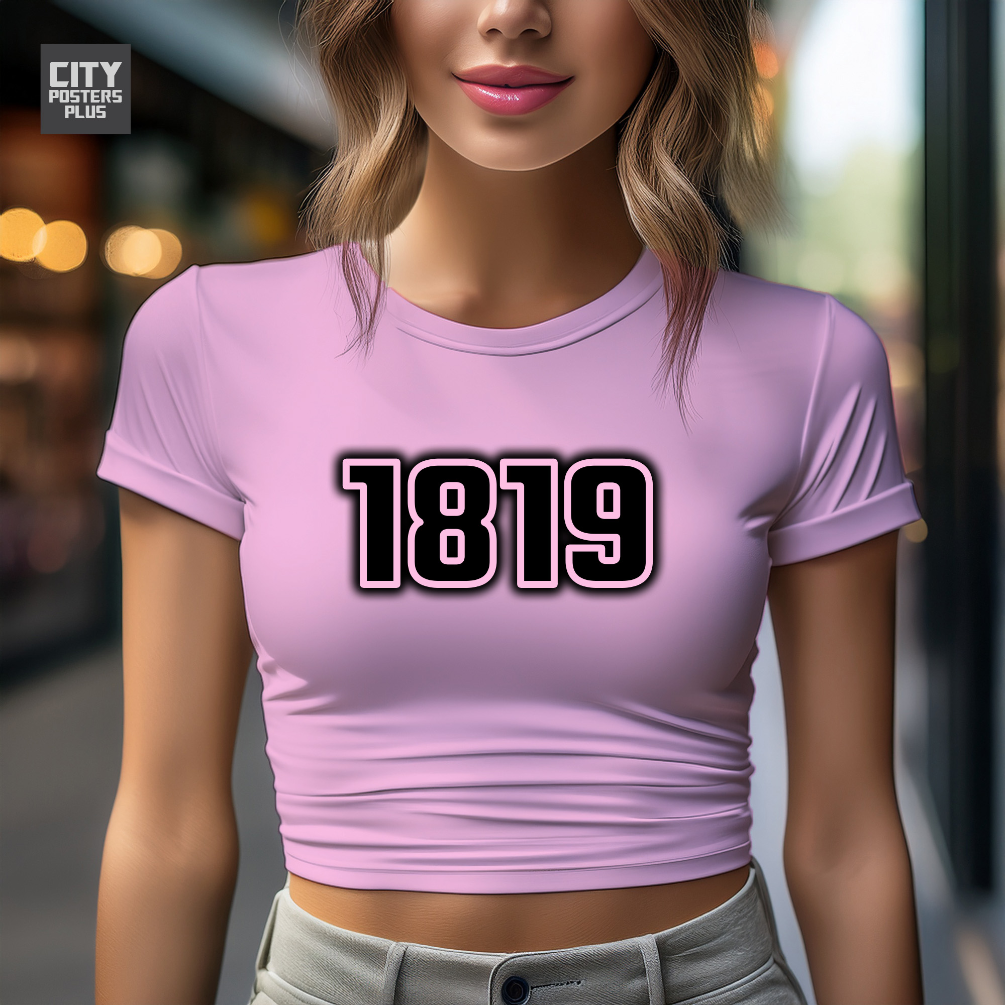 1819 Year Women Crop Top (Light Pink)