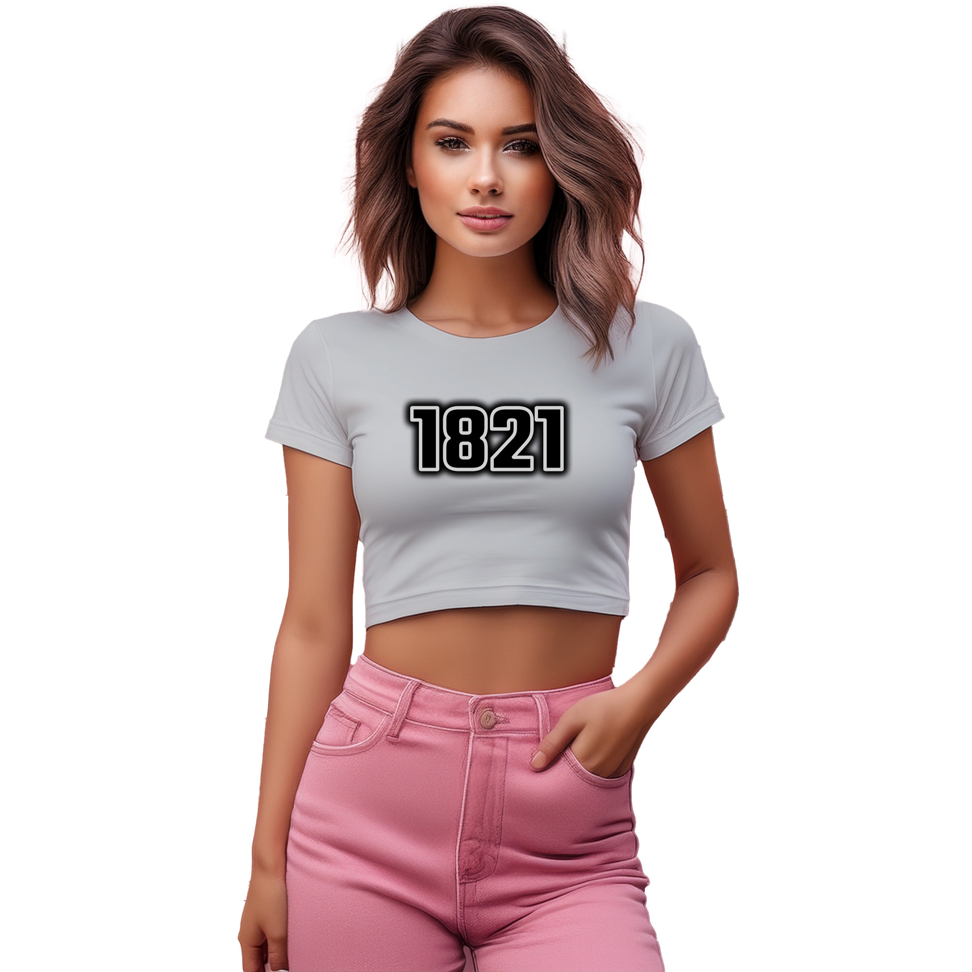 1821 Year Women Crop Top (Melange Grey) | 360 Fog Plus