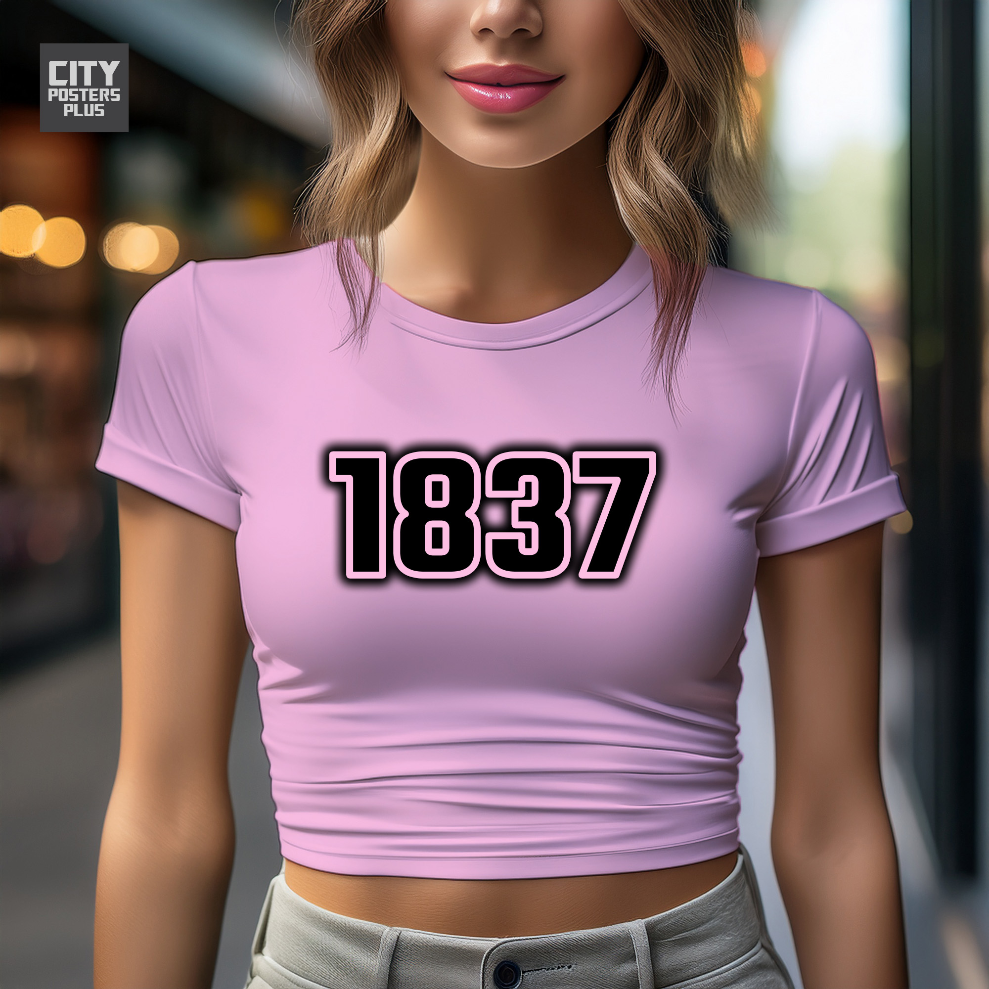 1837 Year Women Crop Top (Light Pink)