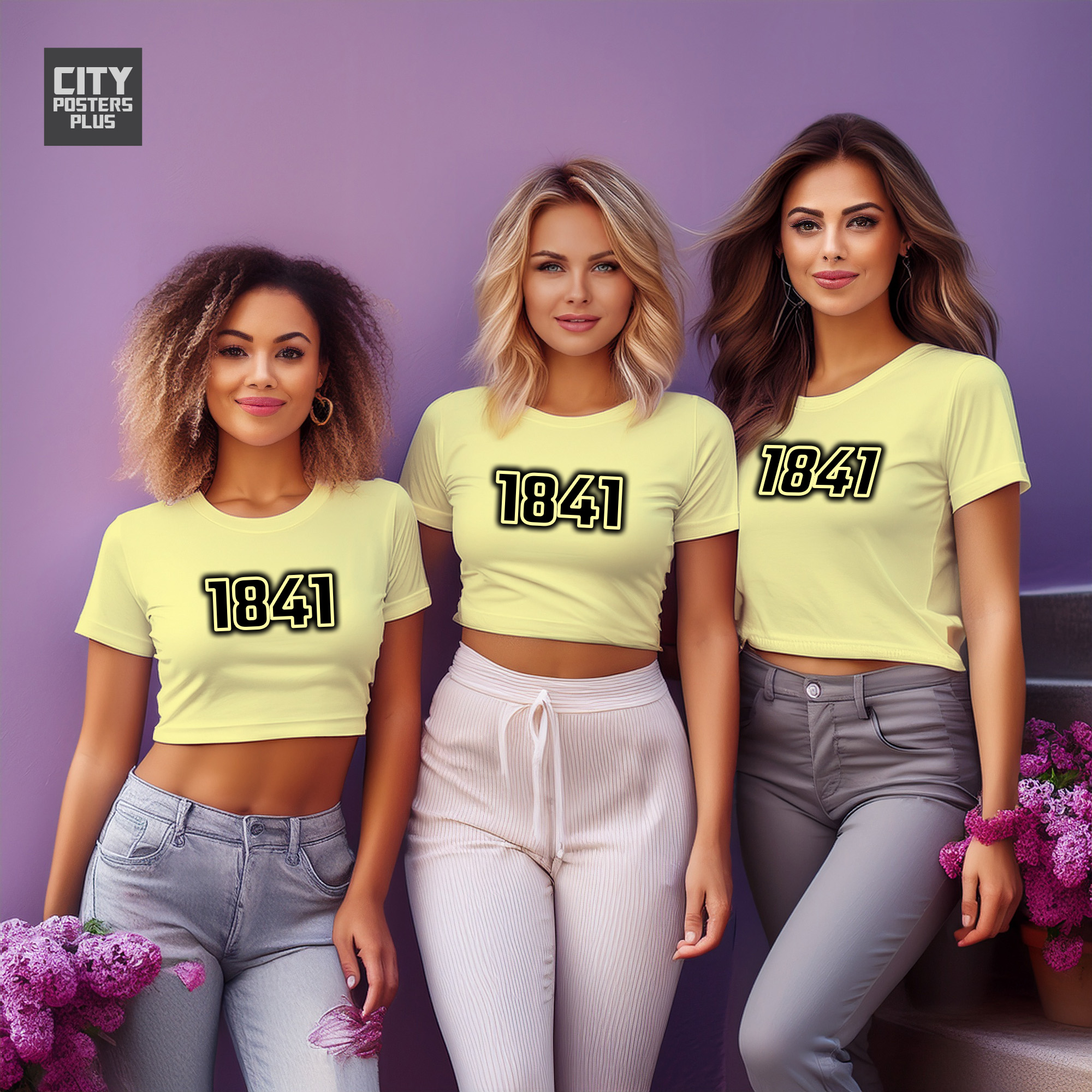 1841 Year Women Crop Top (Butter Yellow)