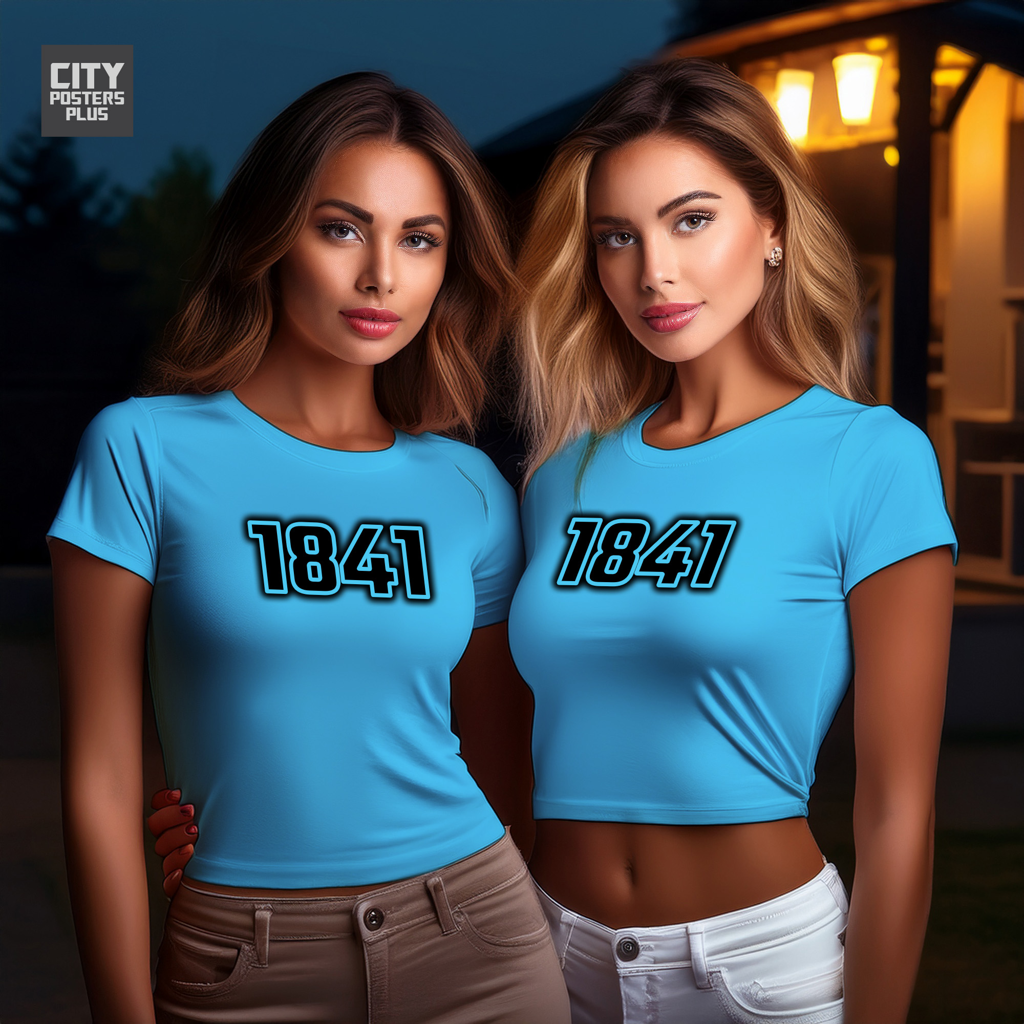 1841 Year Women Crop Top (Sky Blue)