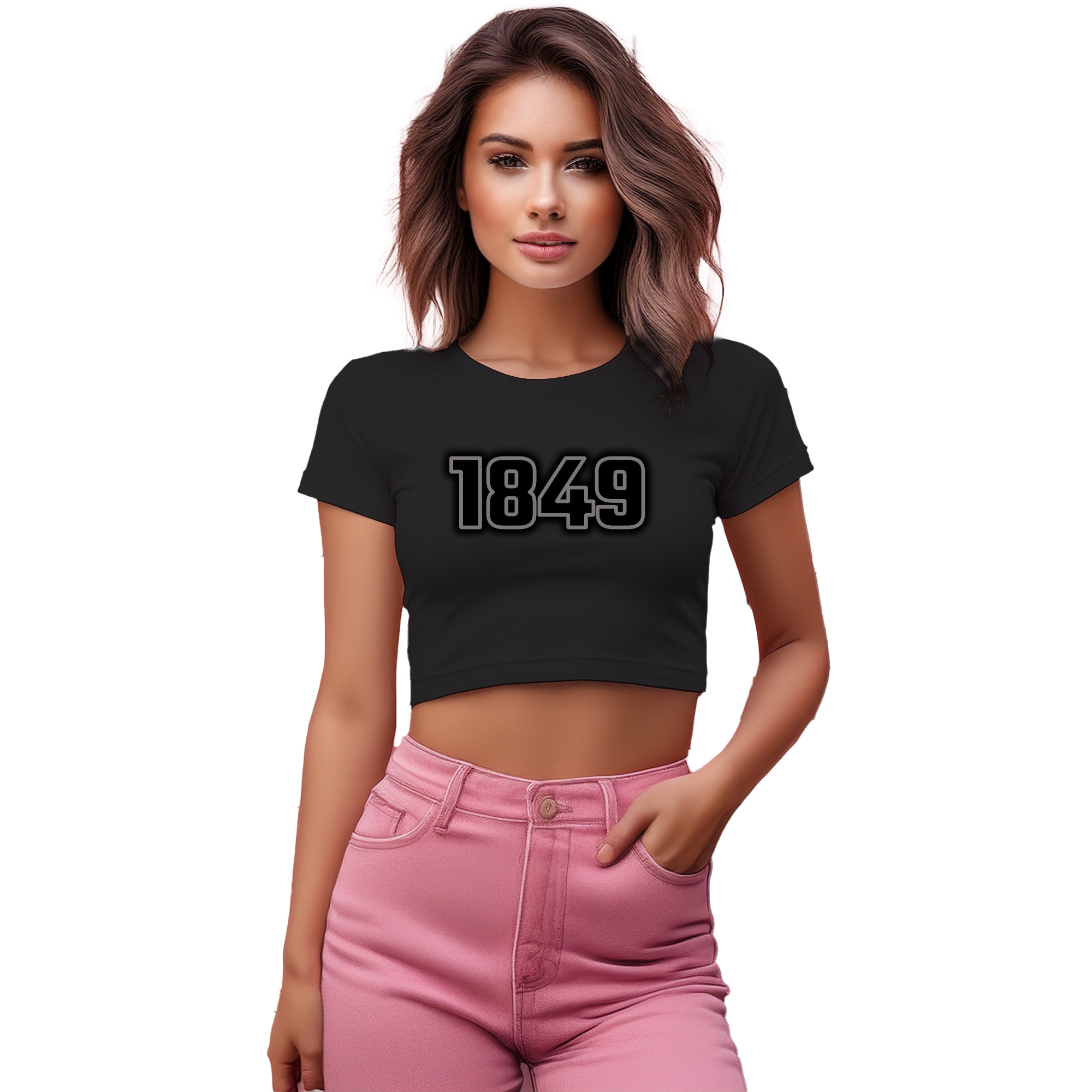 1849 Year Women Crop Top (Black) | 360 Fog Plus