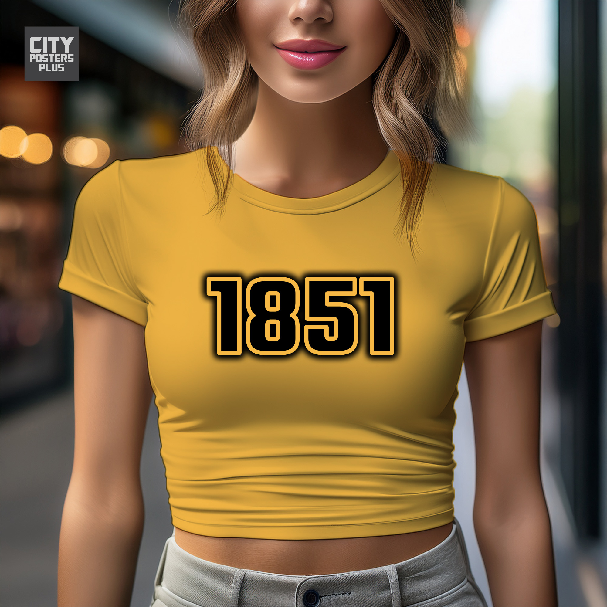 1851 Year Women Crop Top (Golden Yellow)