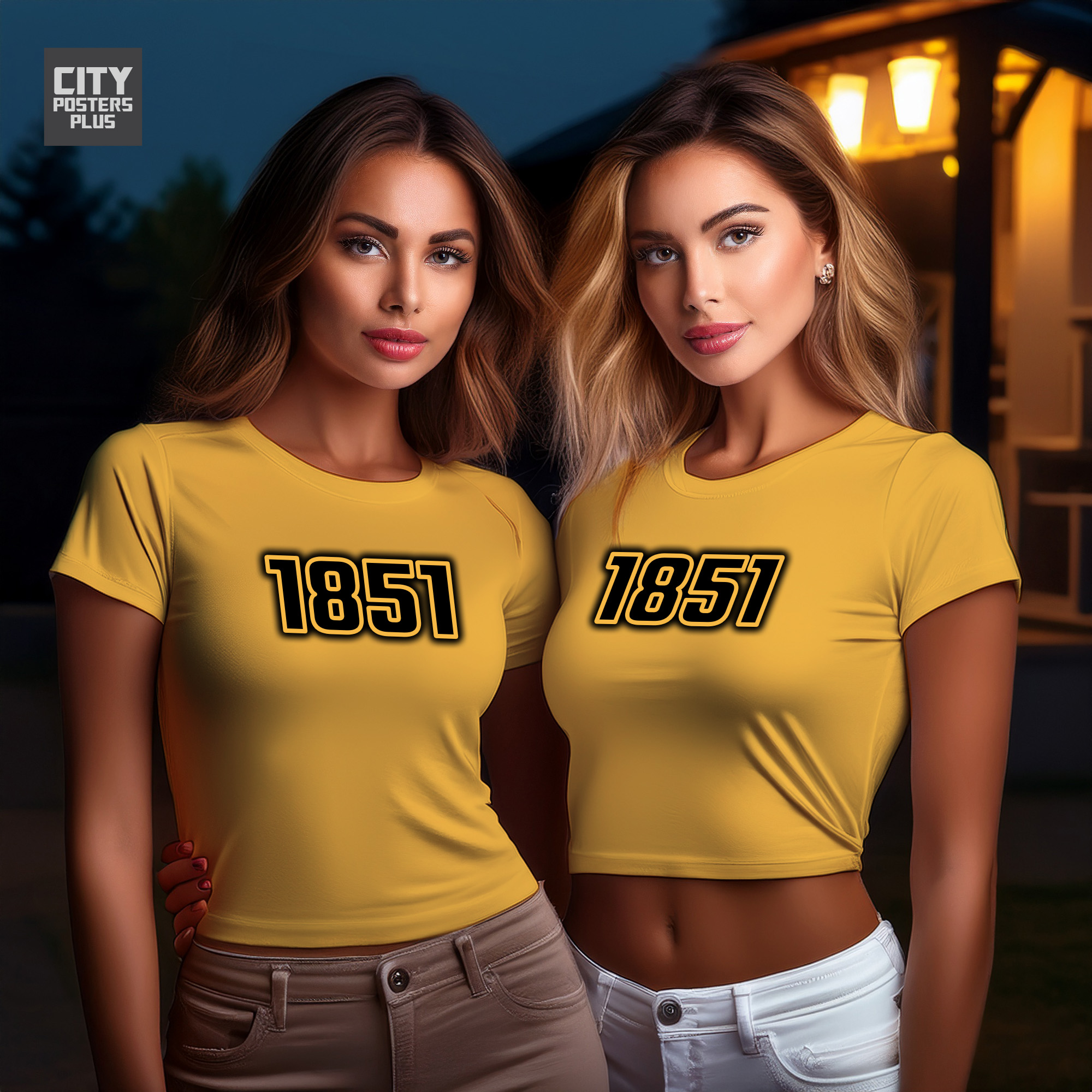 1851 Year Women Crop Top (Golden Yellow)