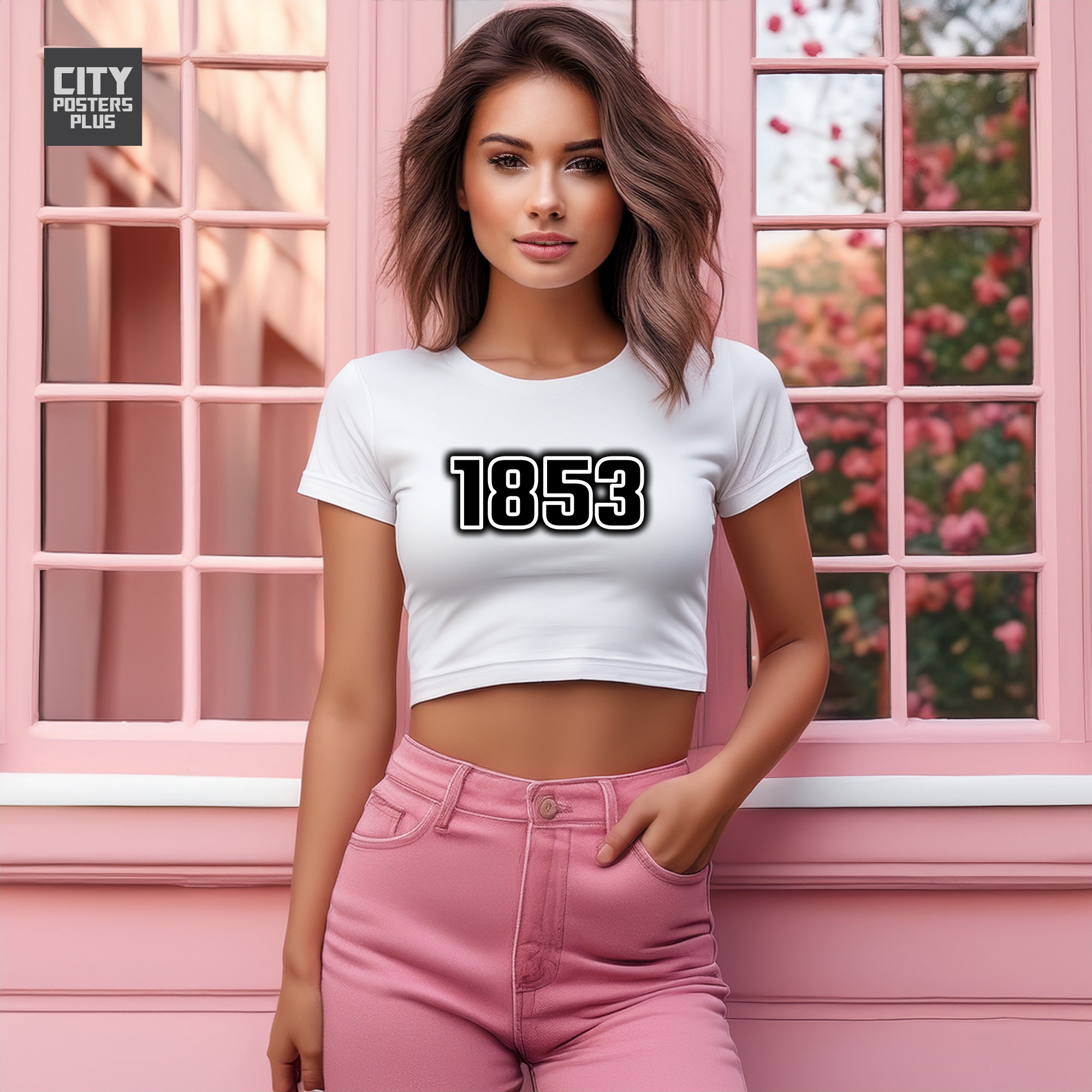 1853 Year Women Crop Top (White)