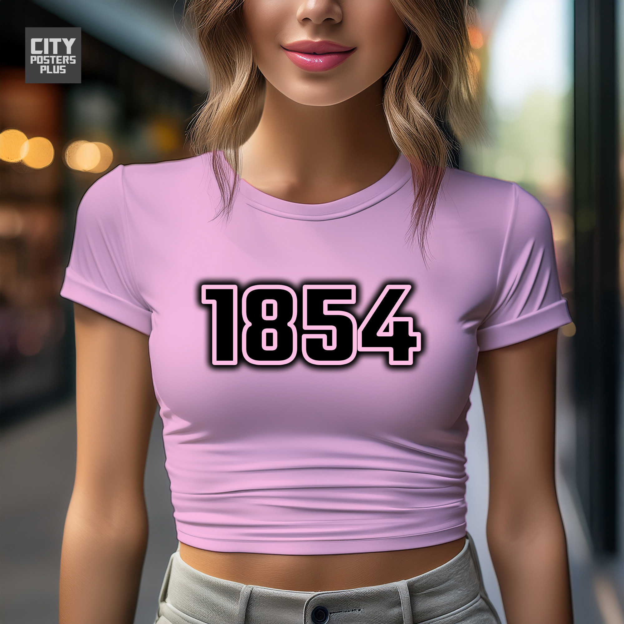 1854 Year Women Crop Top (Light Pink)