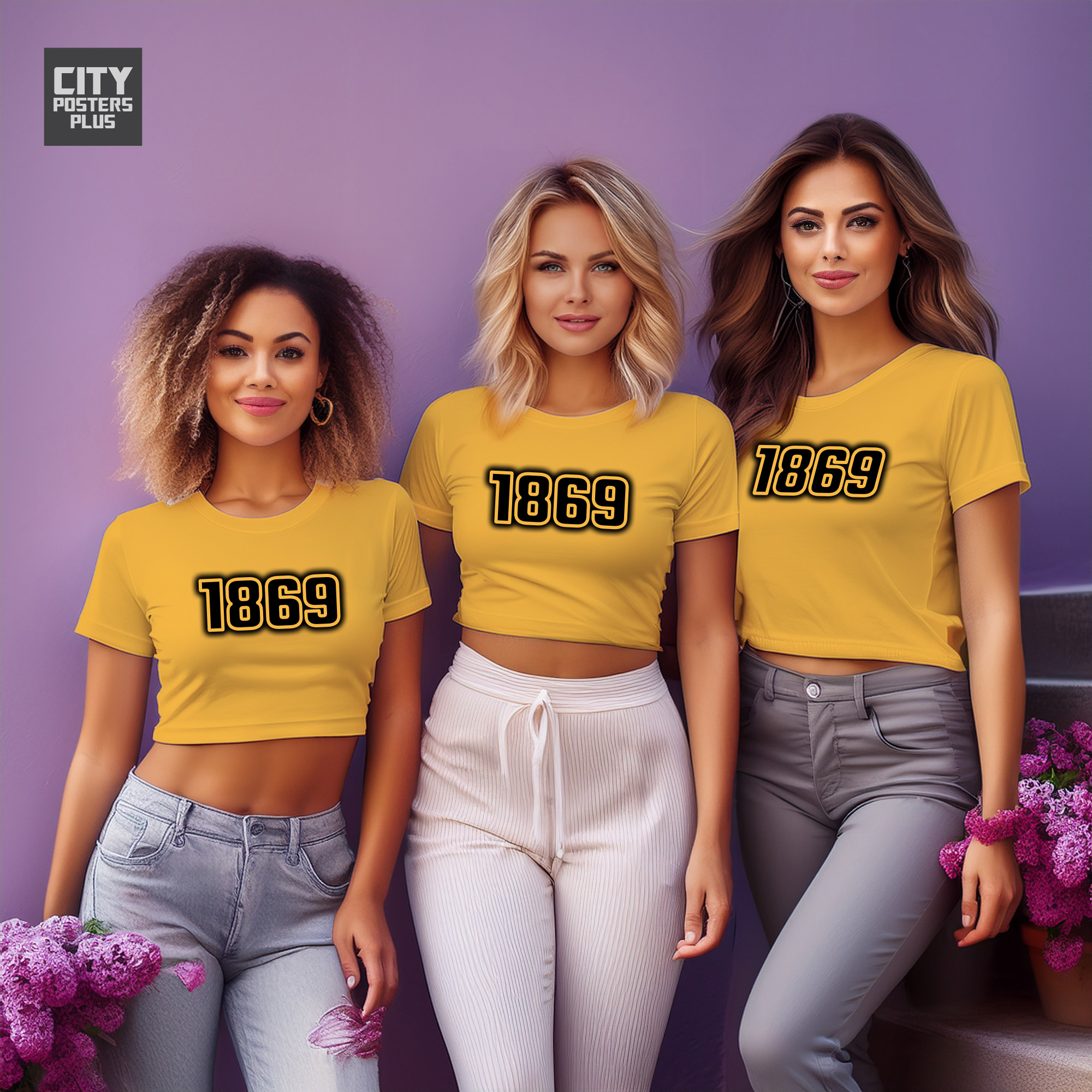 1869 Year Women Crop Top (Golden Yellow)