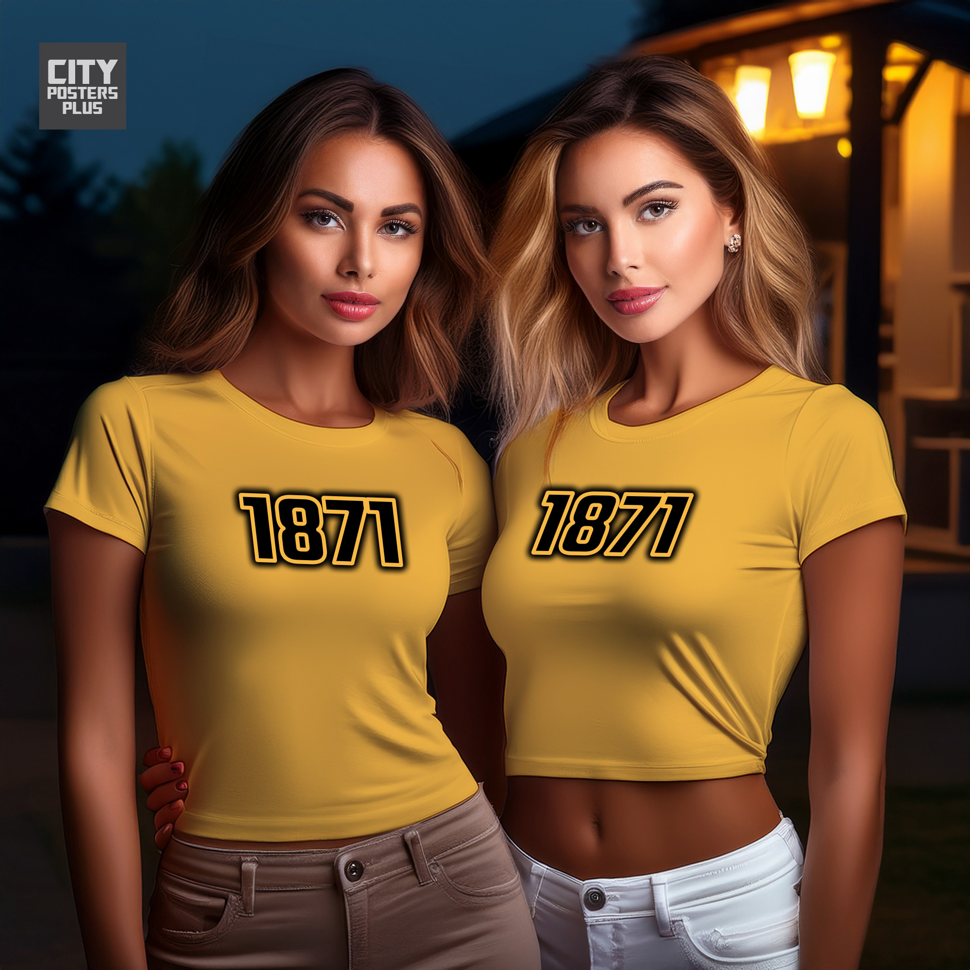 1871 Year Women Crop Top (Golden Yellow)