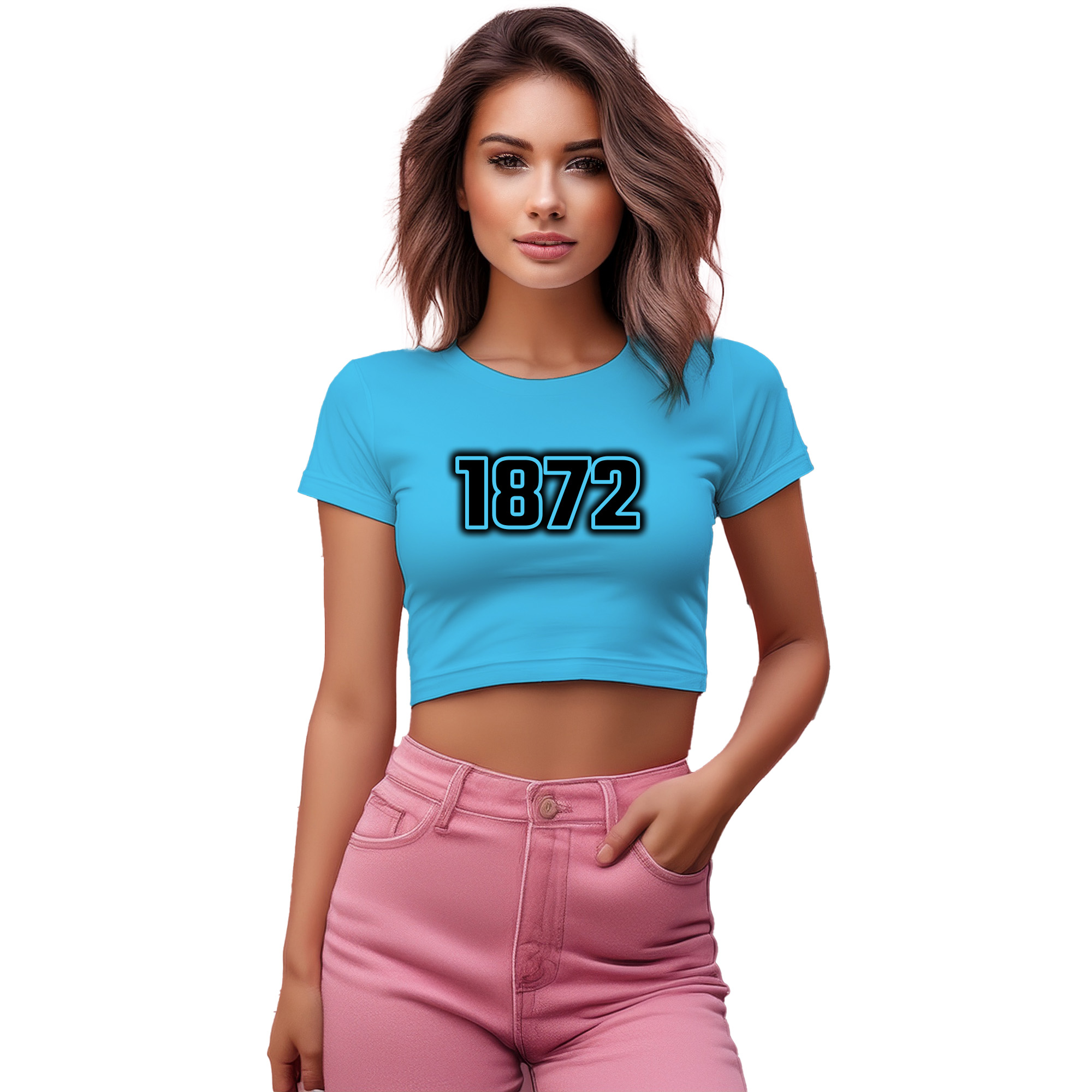 1872 Year Women Crop Top (Sky Blue) | 360 Fog Plus