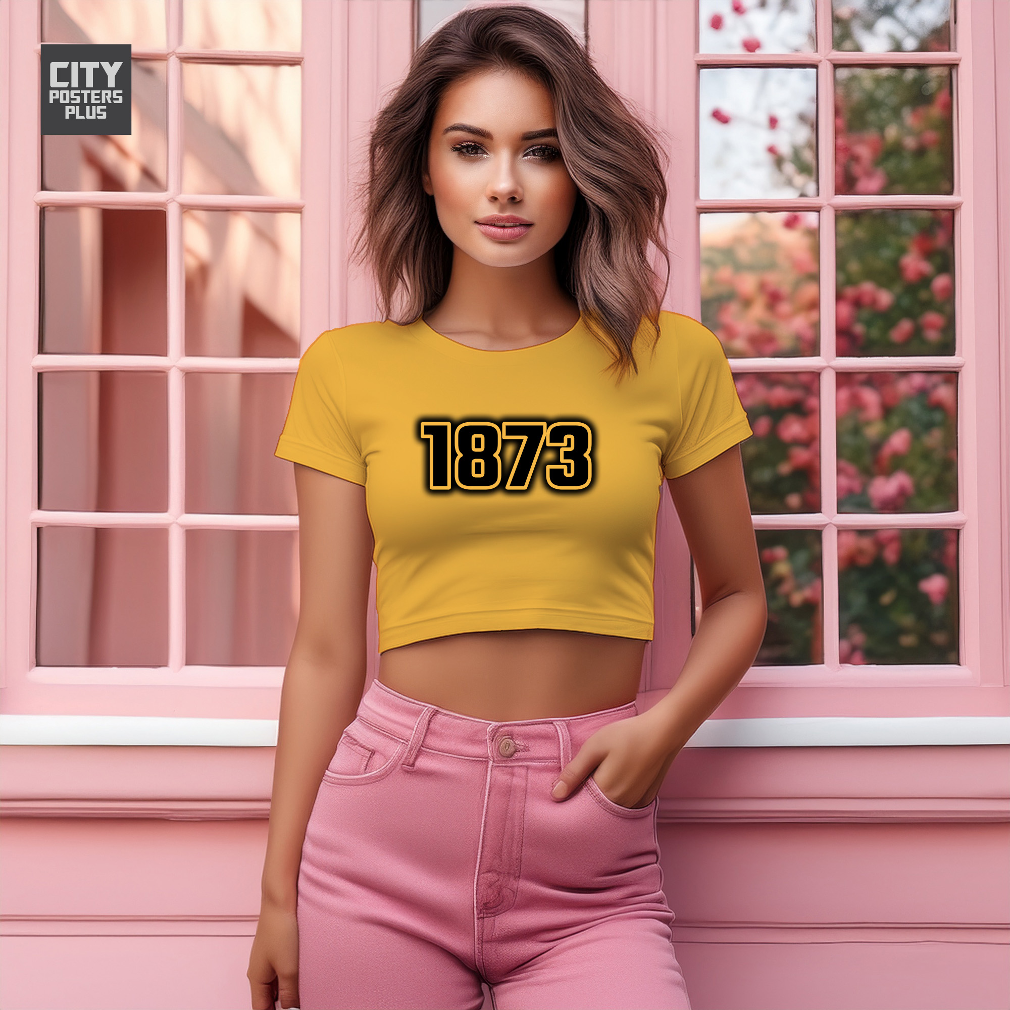 1873 Year Women Crop Top (Golden Yellow)