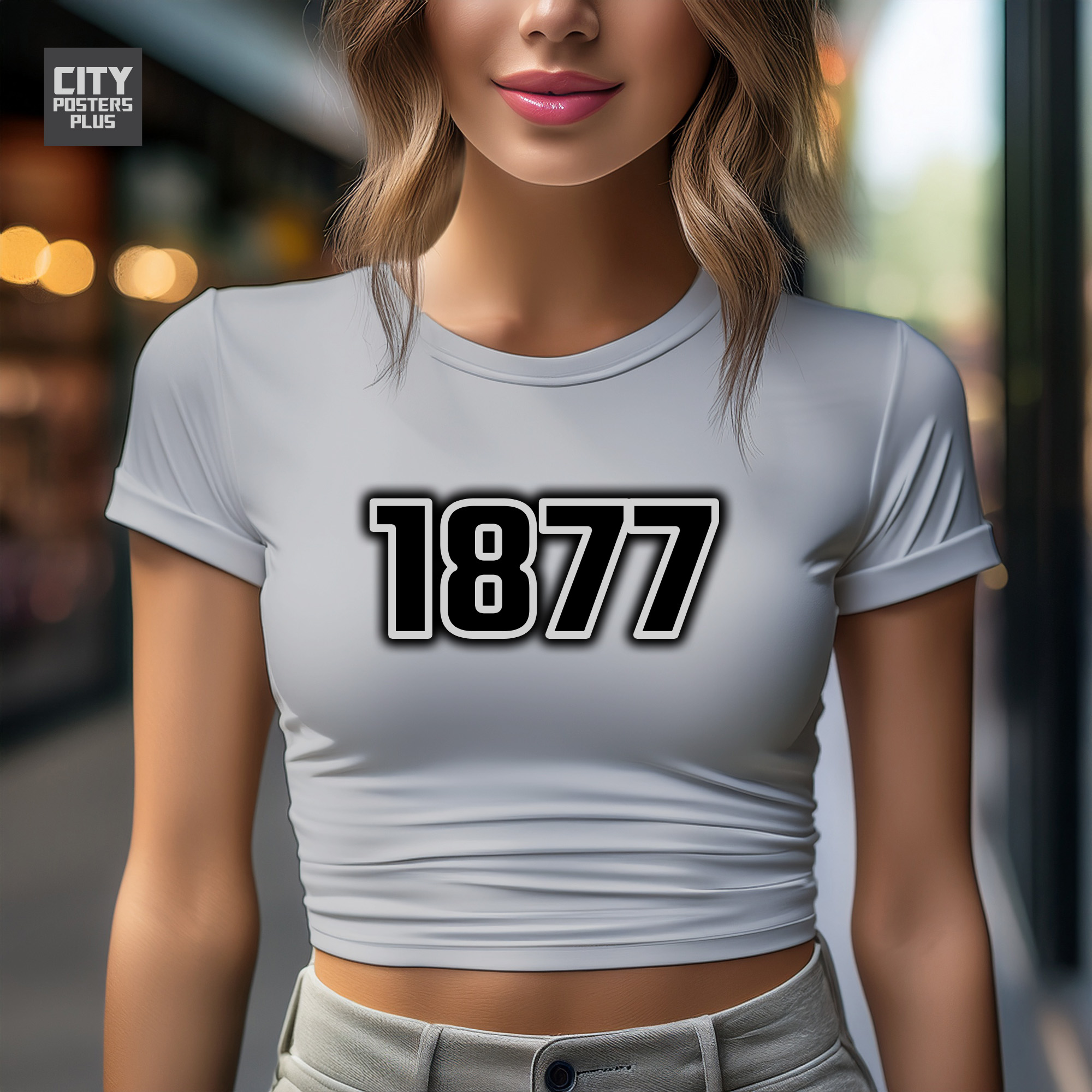 1877 Year Women Crop Top (Melange Grey)