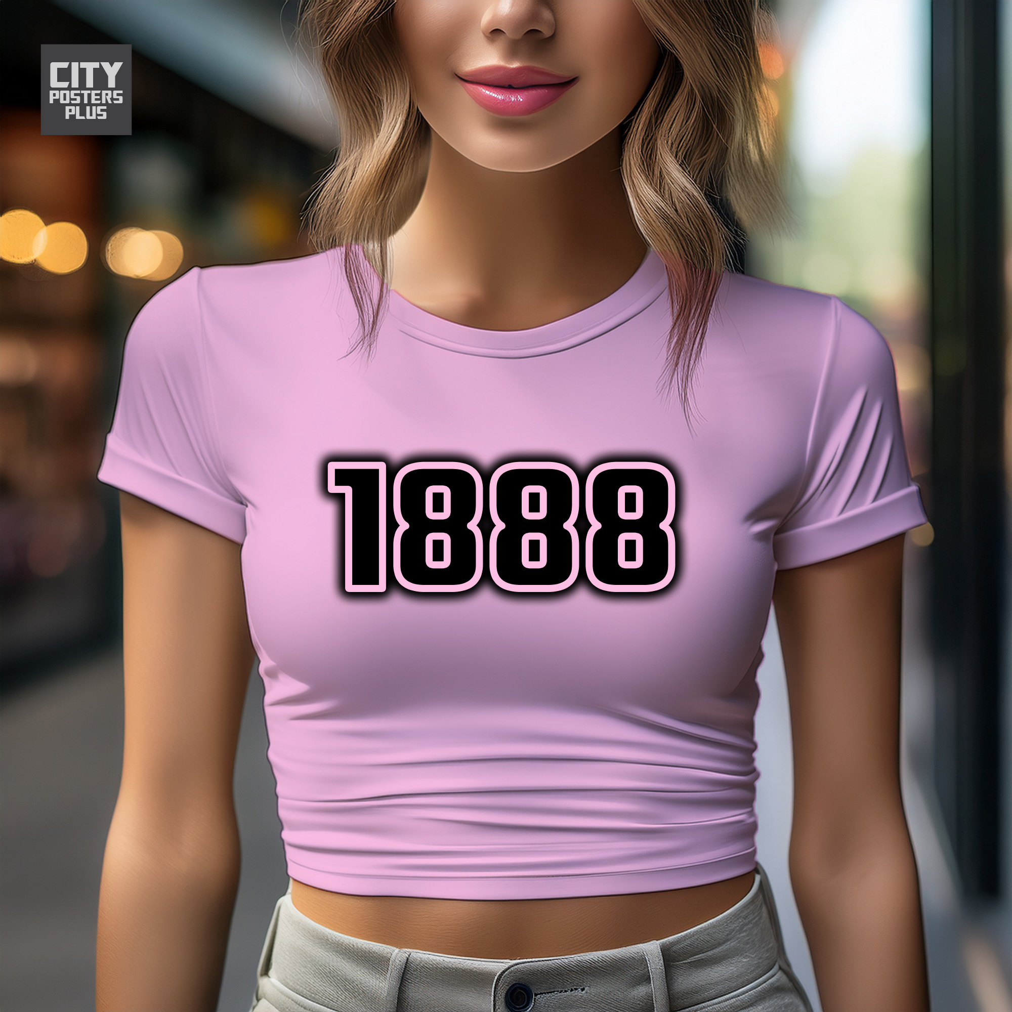 1888 Year Women Crop Top (Light Pink)