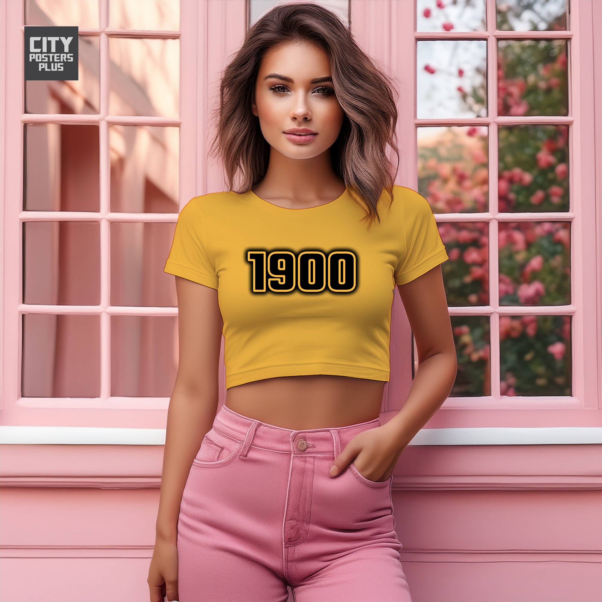 1900 Year Women Crop Top (Golden Yellow)