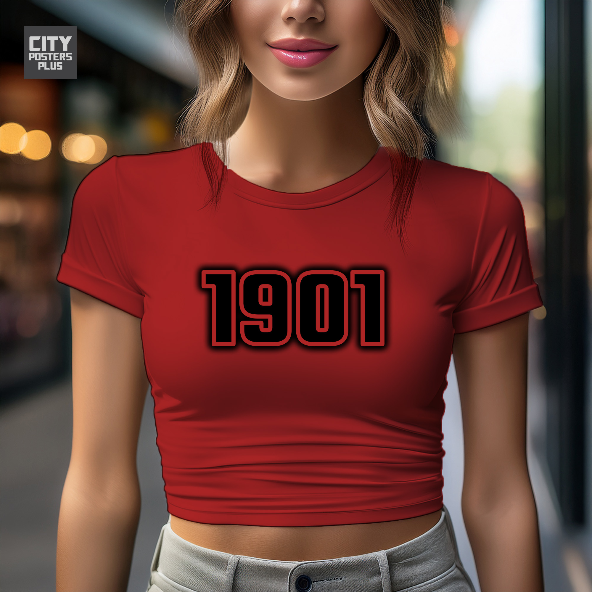 1901 Year Women Crop Top (Red)