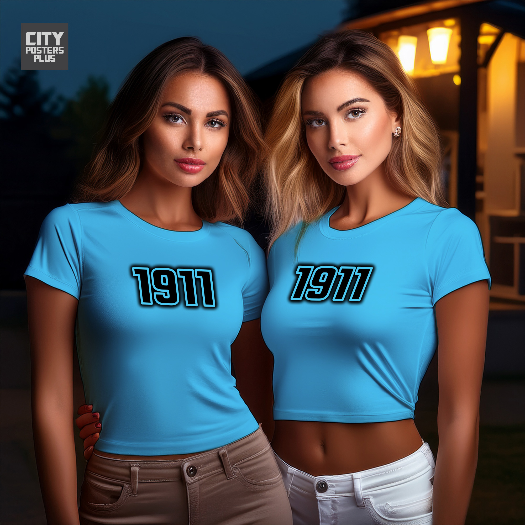 1911 Year Women Crop Top (Sky Blue)