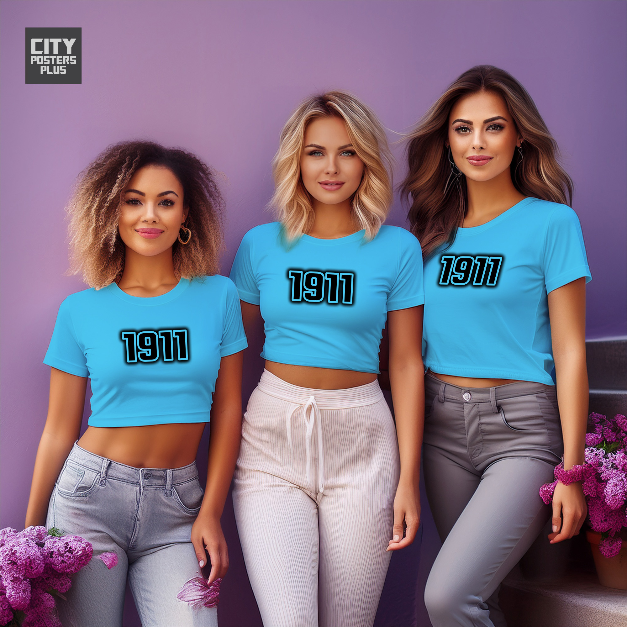 1911 Year Women Crop Top (Sky Blue)