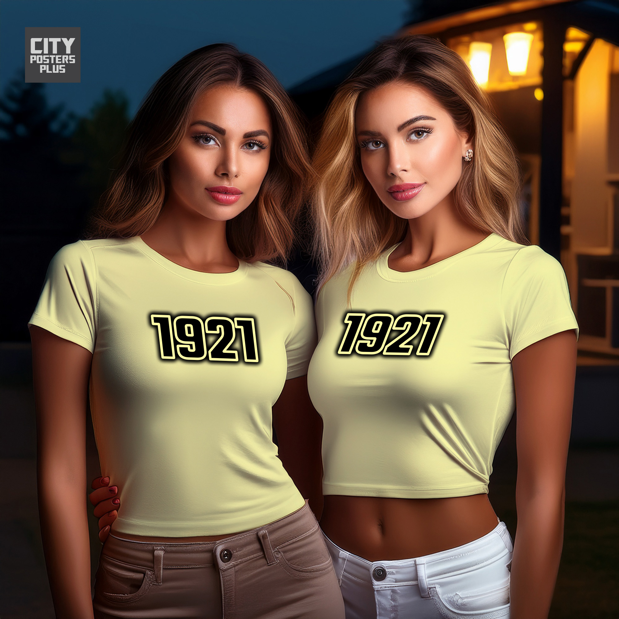 1921 Year Women Crop Top (Butter Yellow)