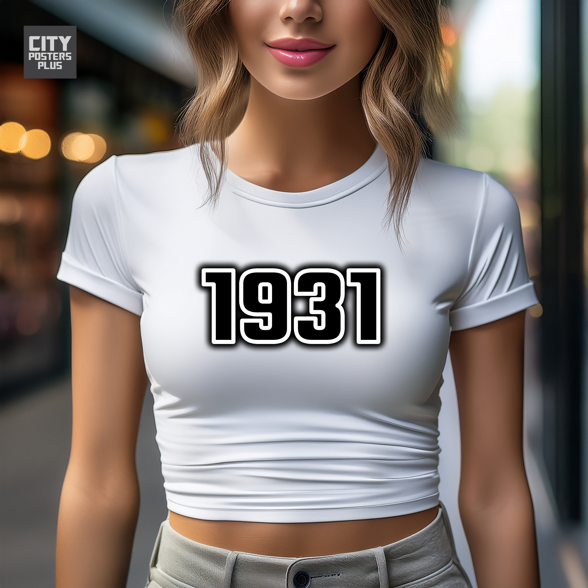 1931 Year Women Crop Top (White)