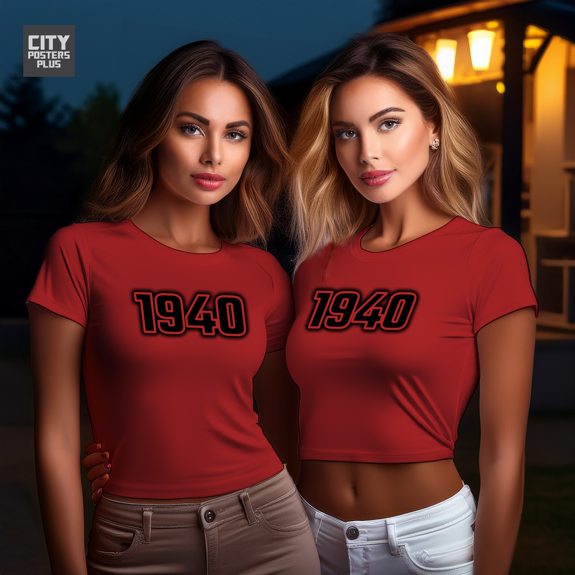 1940 Year Women Crop Top (Red)