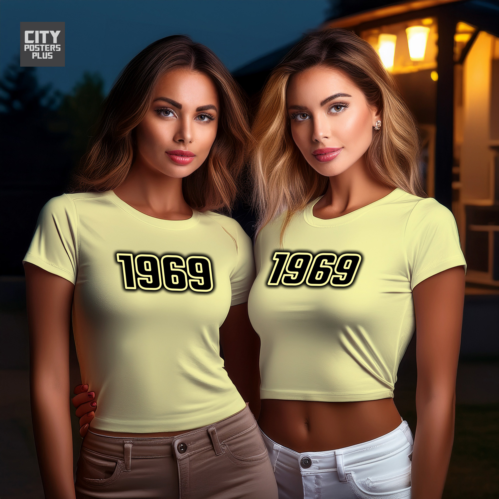 1969 Year Women Crop Top (Butter Yellow)