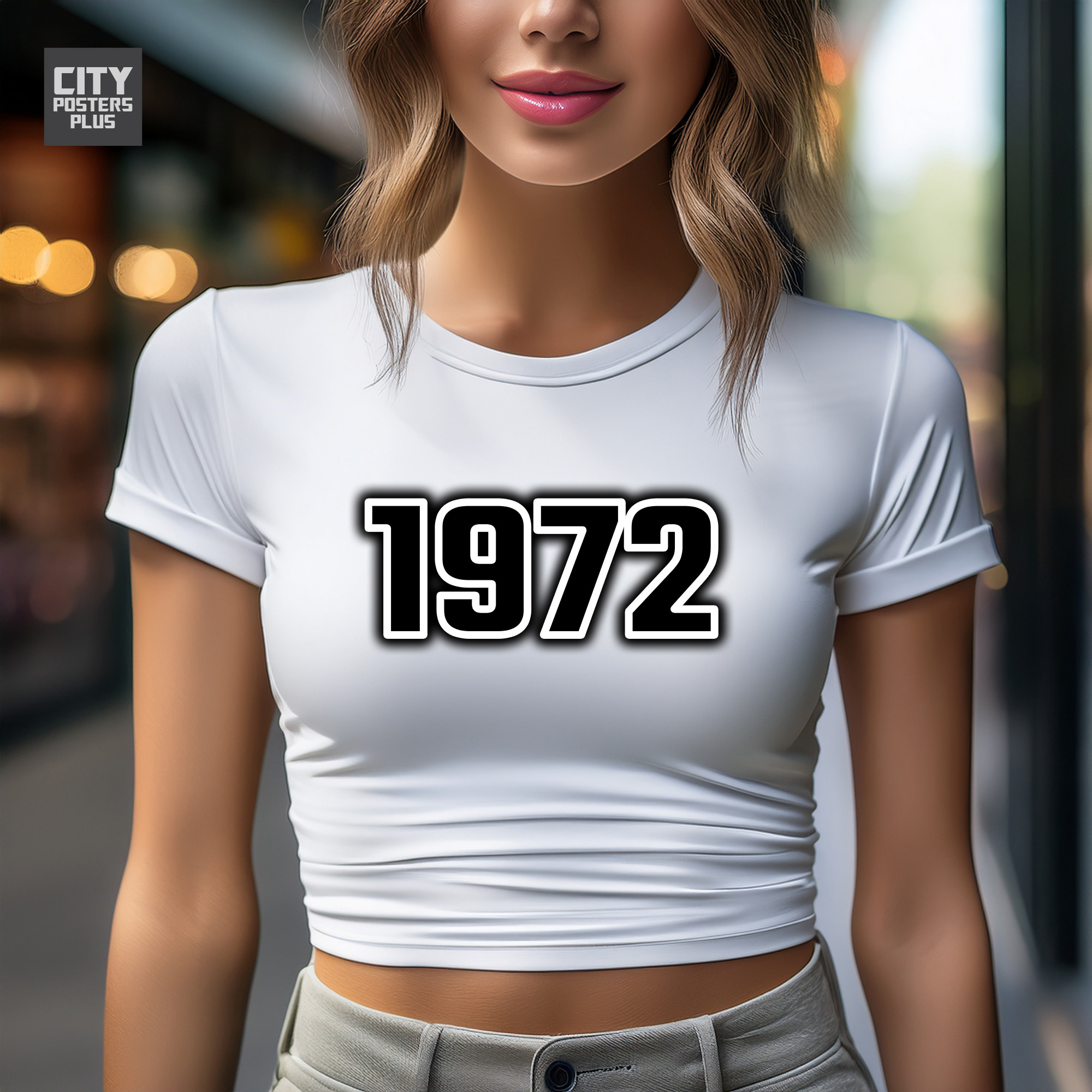 1972 Year Women Crop Top (White)