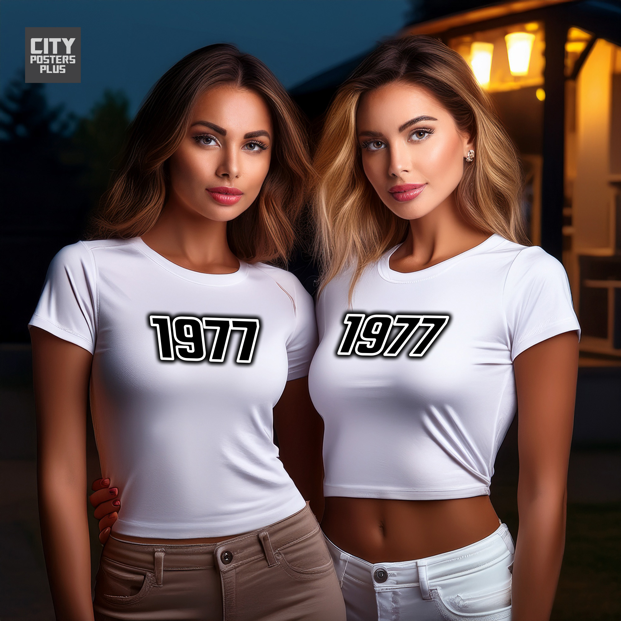 1977 Year Women Crop Top (White)