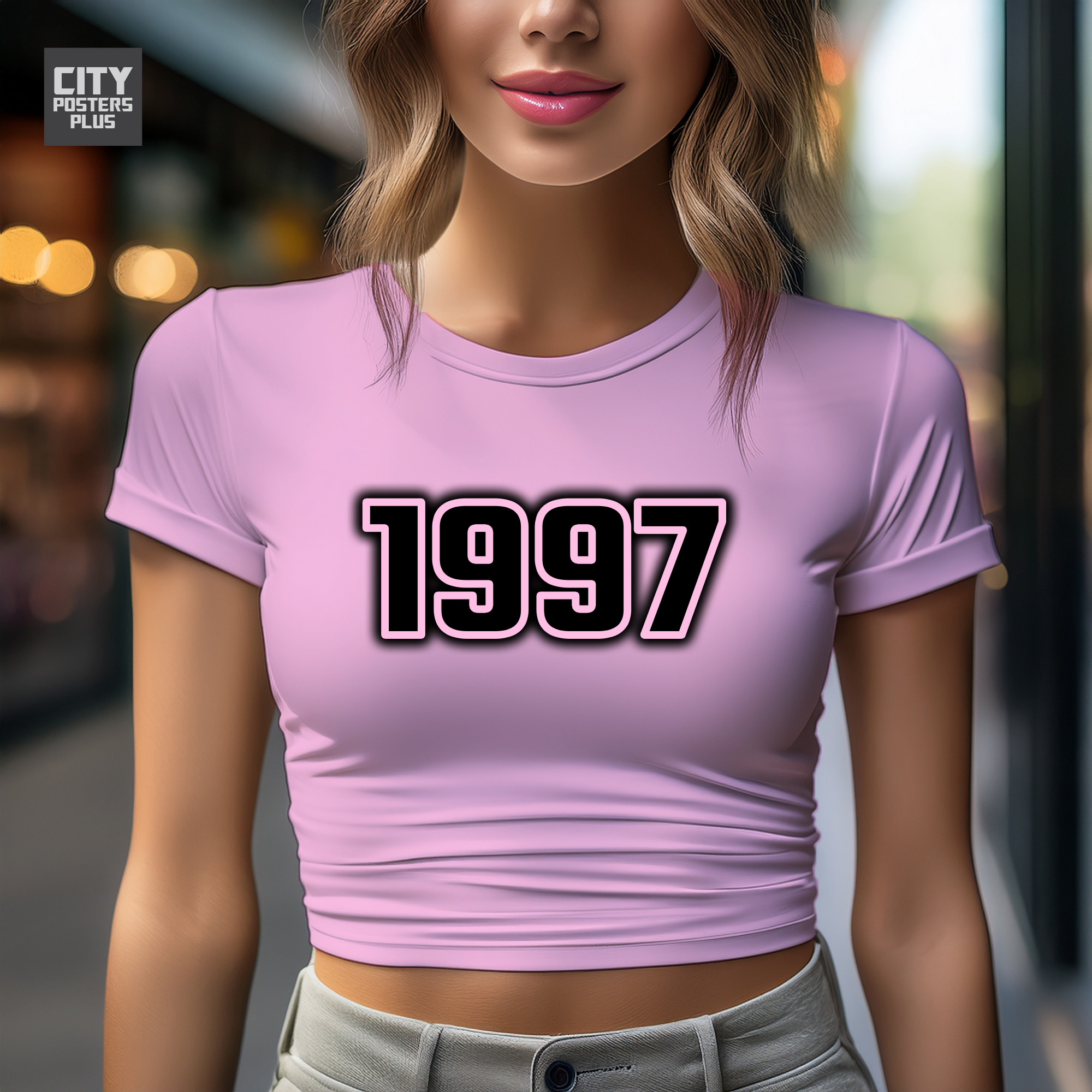 1997 Year Women Crop Top (Light Pink)