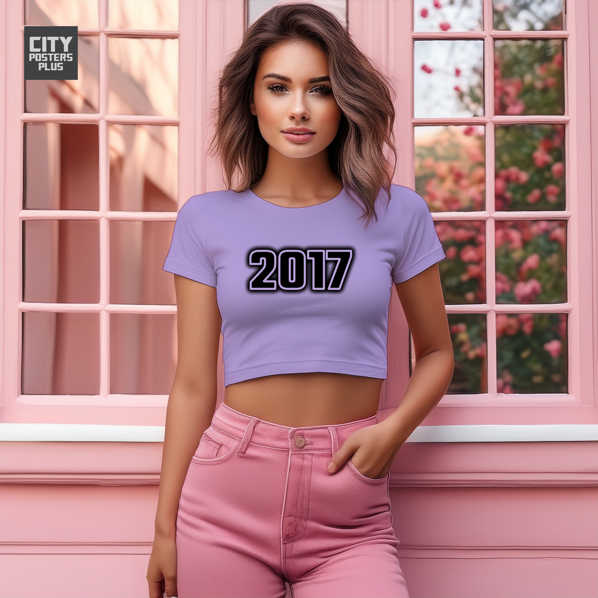 2017 Year Women Crop Top (Iris Lavender)