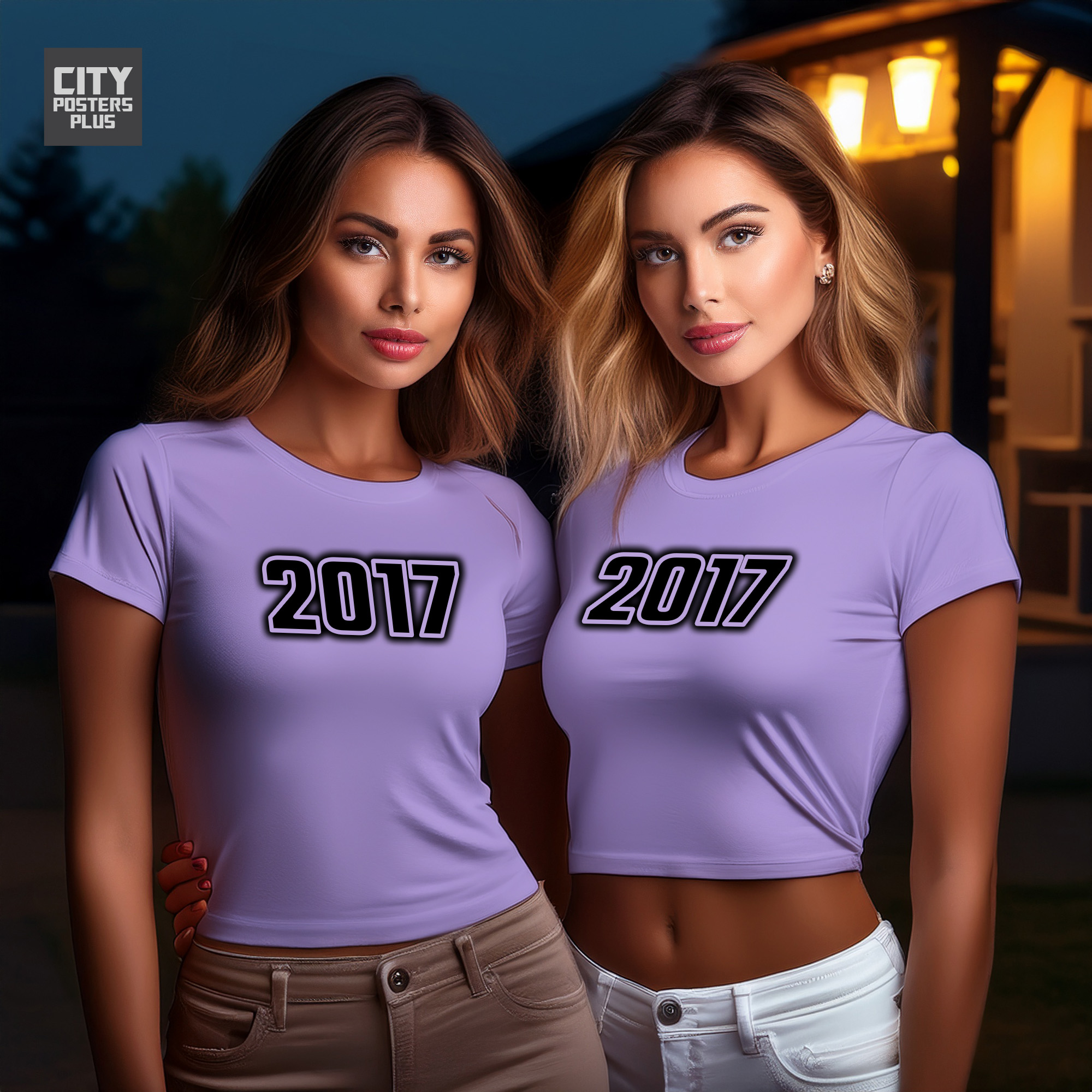 2017 Year Women Crop Top (Iris Lavender)