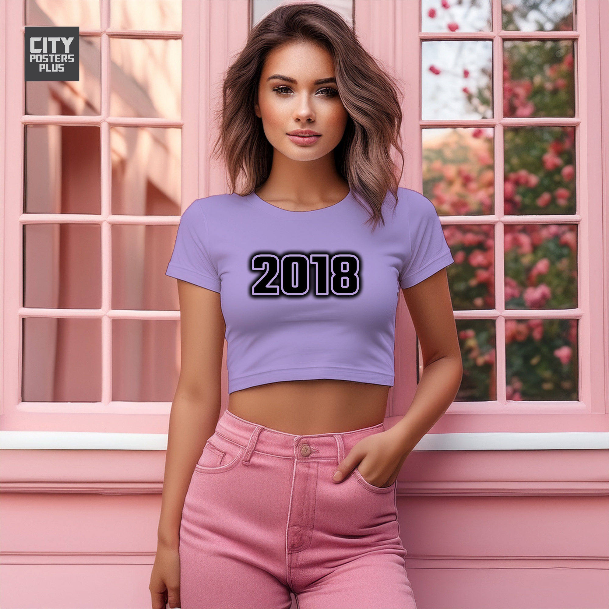 2018 Year Women Crop Top (Iris Lavender)
