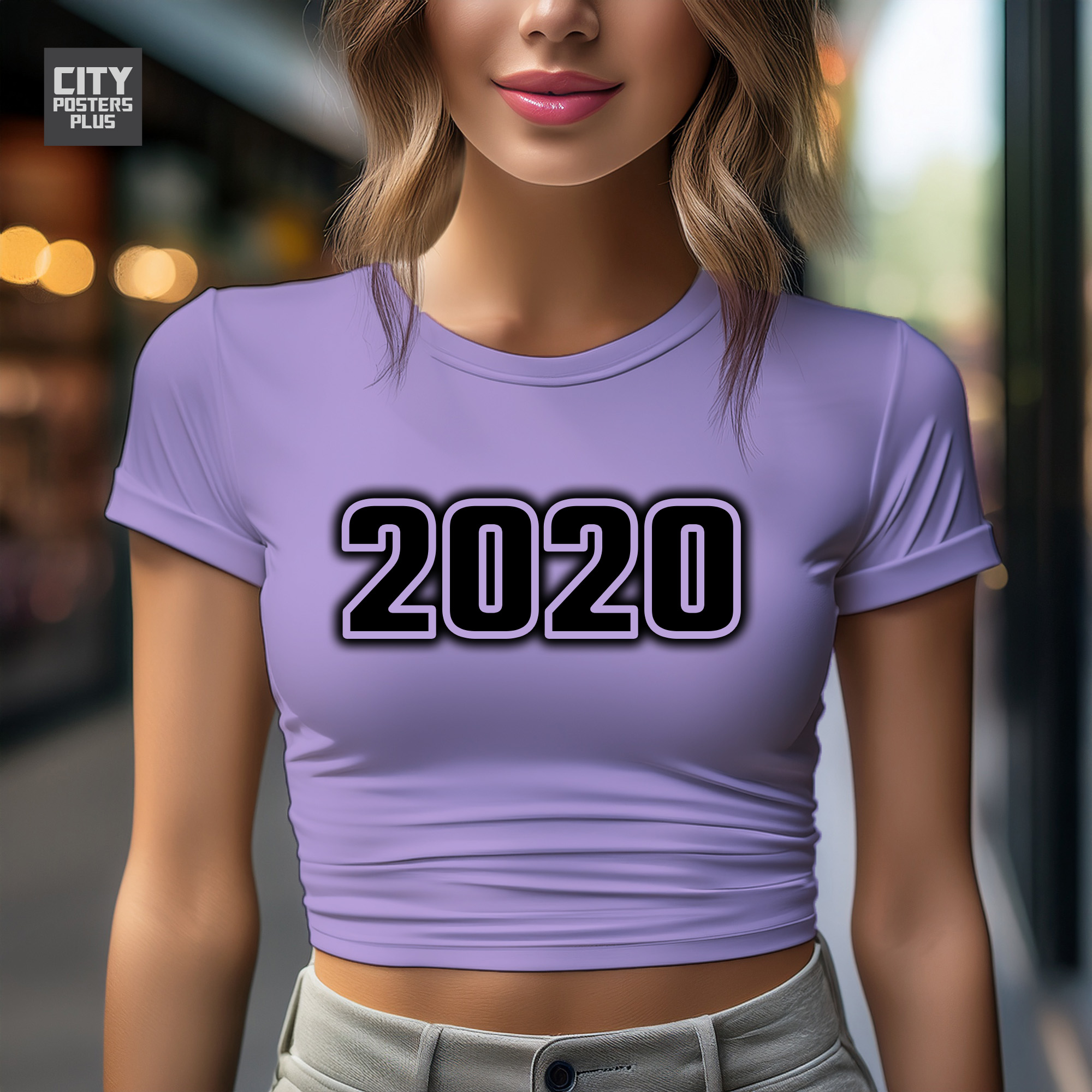 2020 Year Women Crop Top (Iris Lavender)