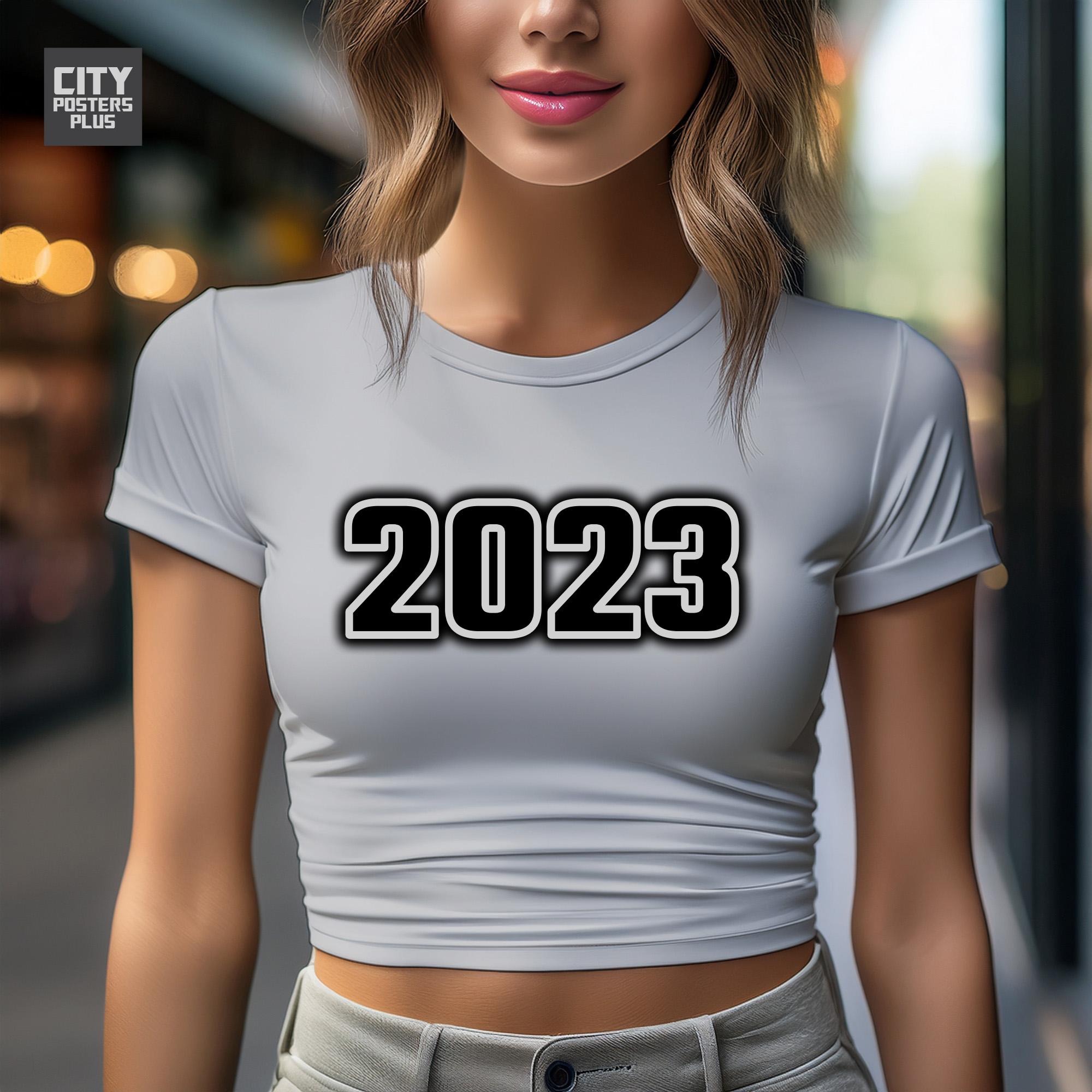 2023 Year Women Crop Top (Melange Grey)