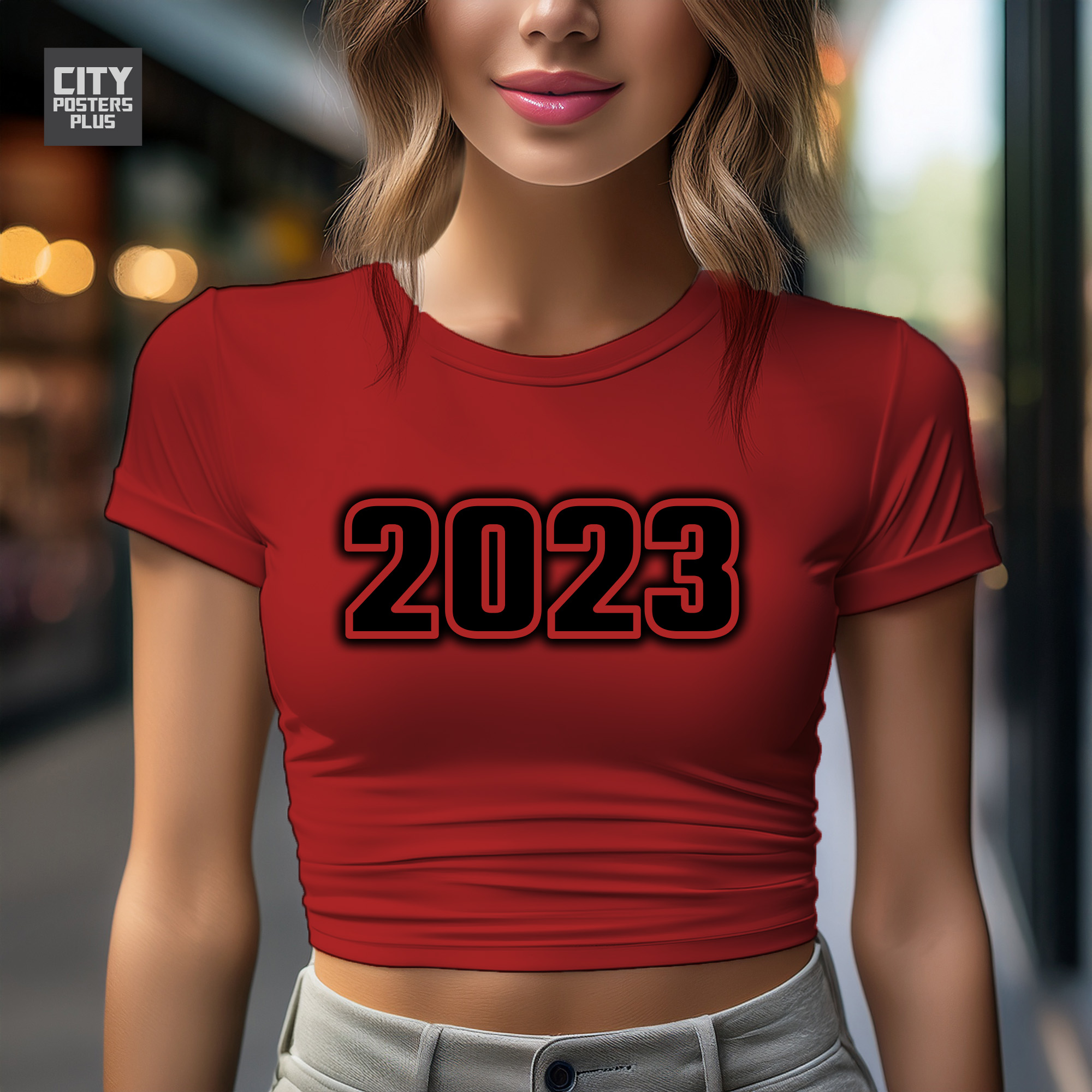2023 Year Women Crop Top (Red)