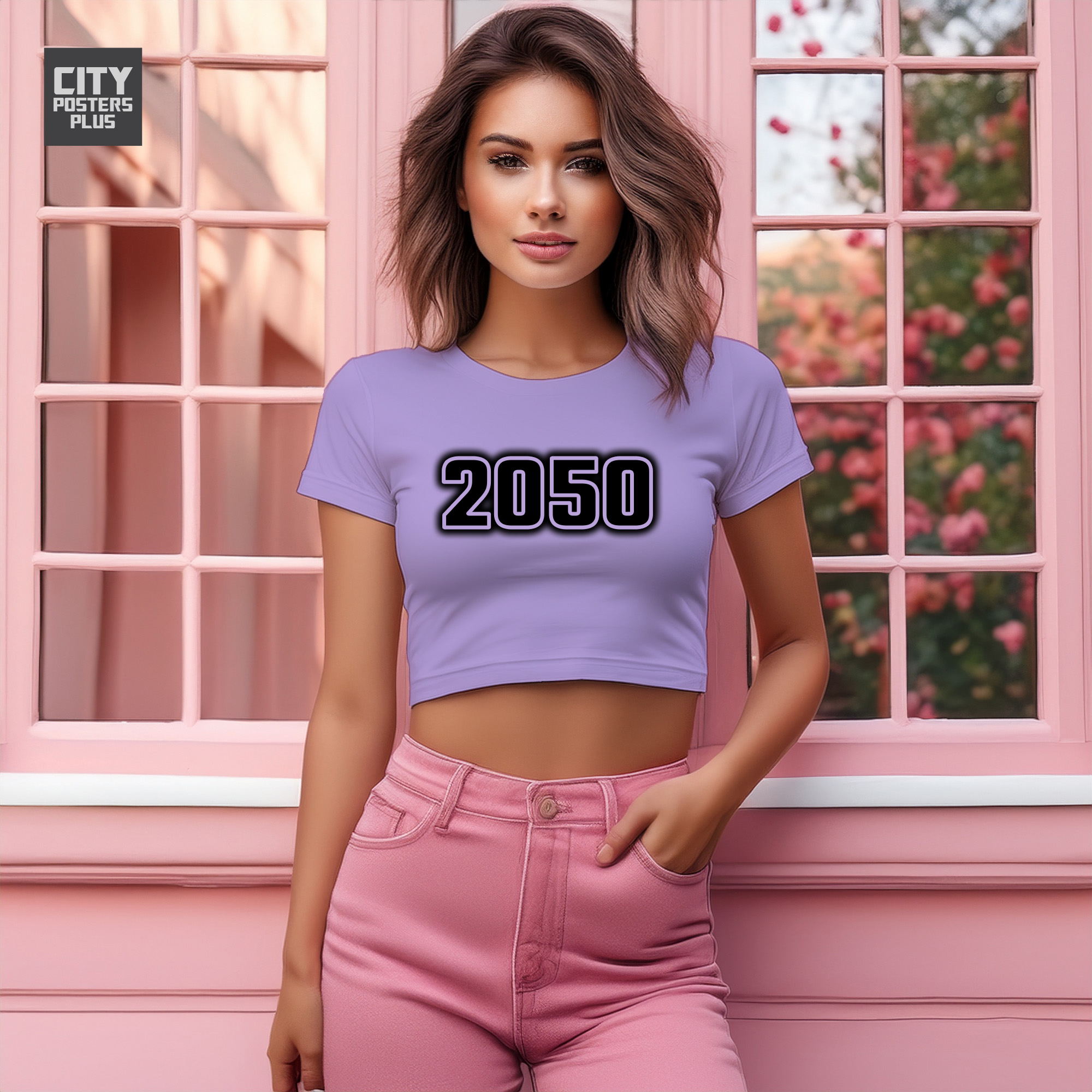 2050 Year Women Crop Top (Iris Lavender)