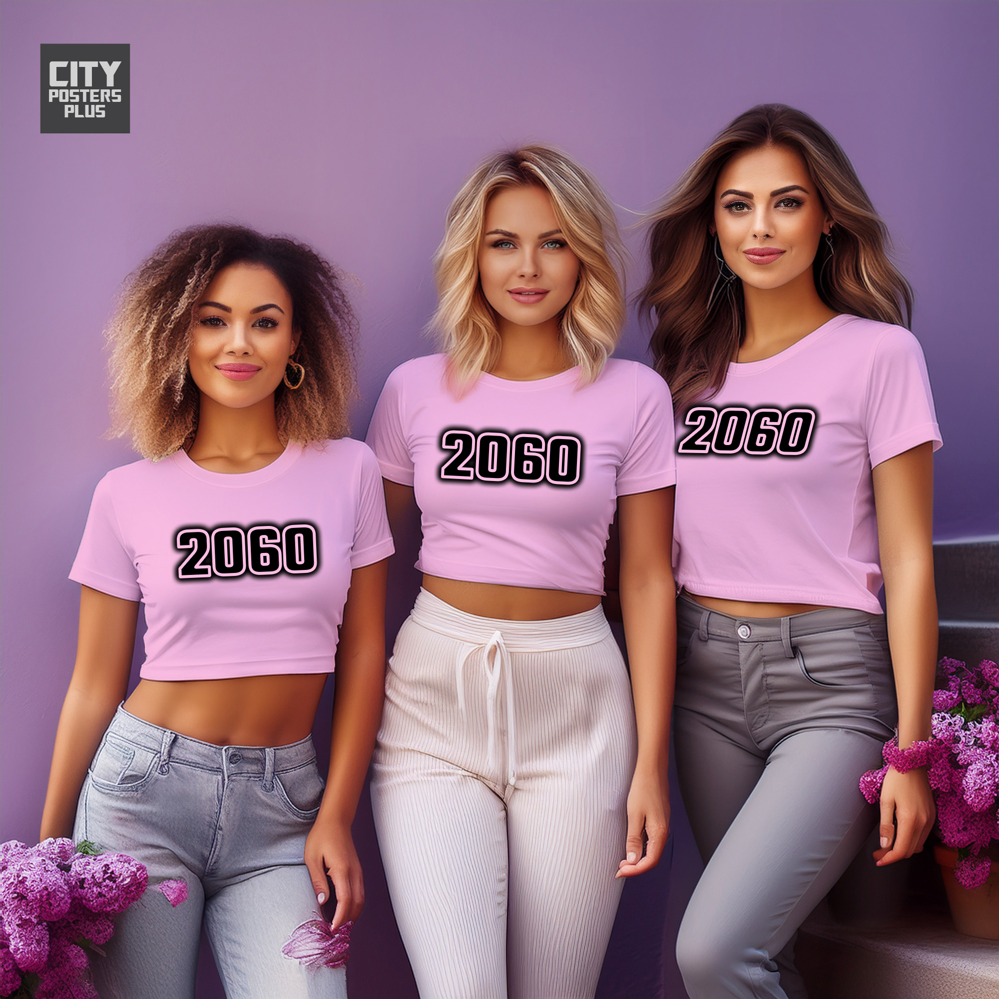 2060 Year Women Crop Top (Light Pink)