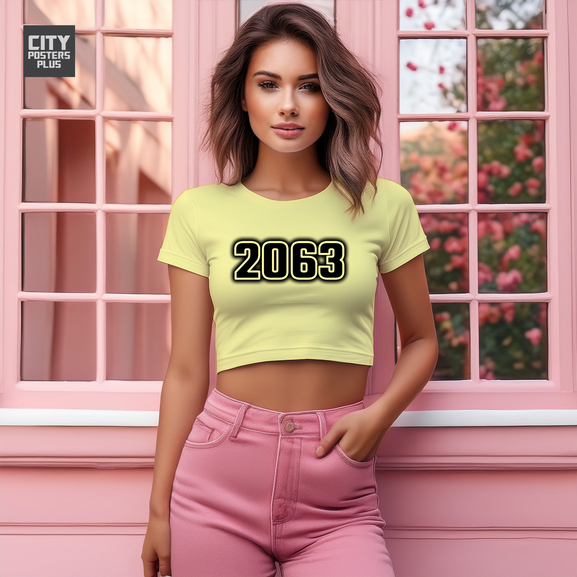 2063 Year Women Crop Top (Butter Yellow)