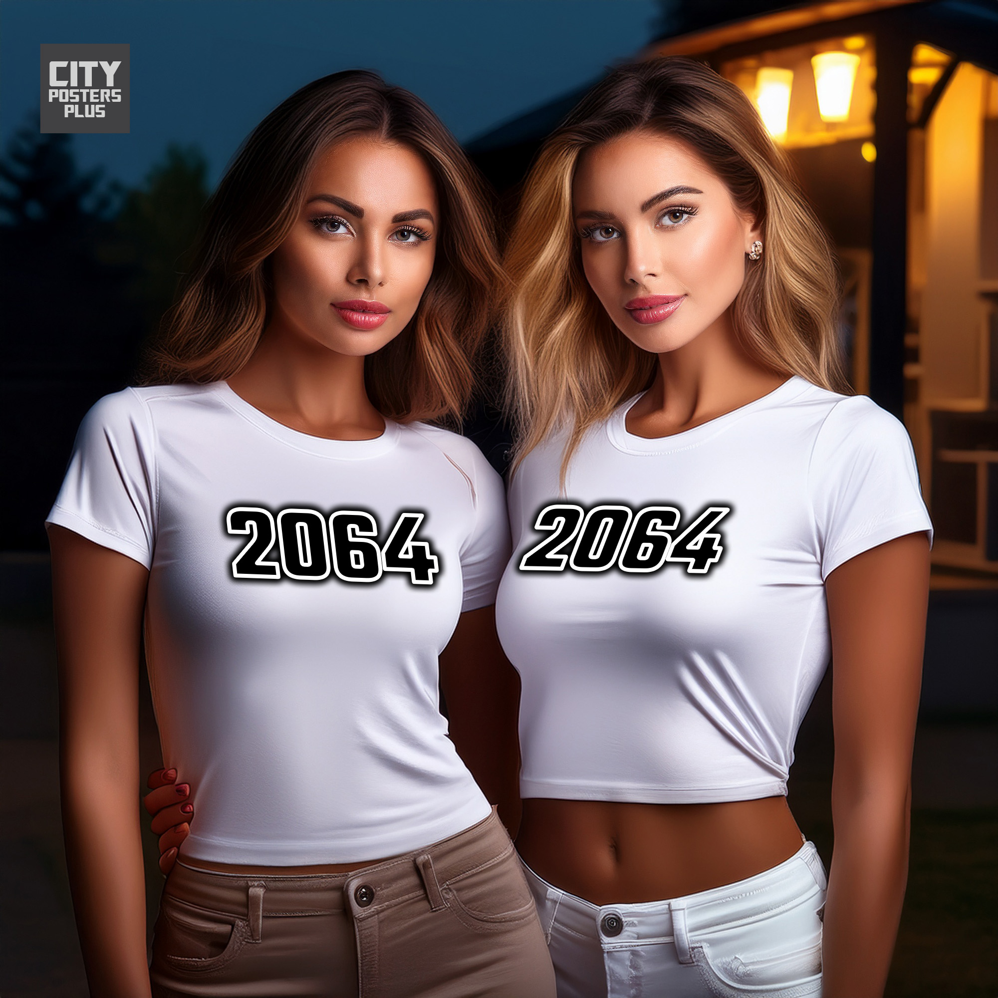 2064 Year Women Crop Top (White)
