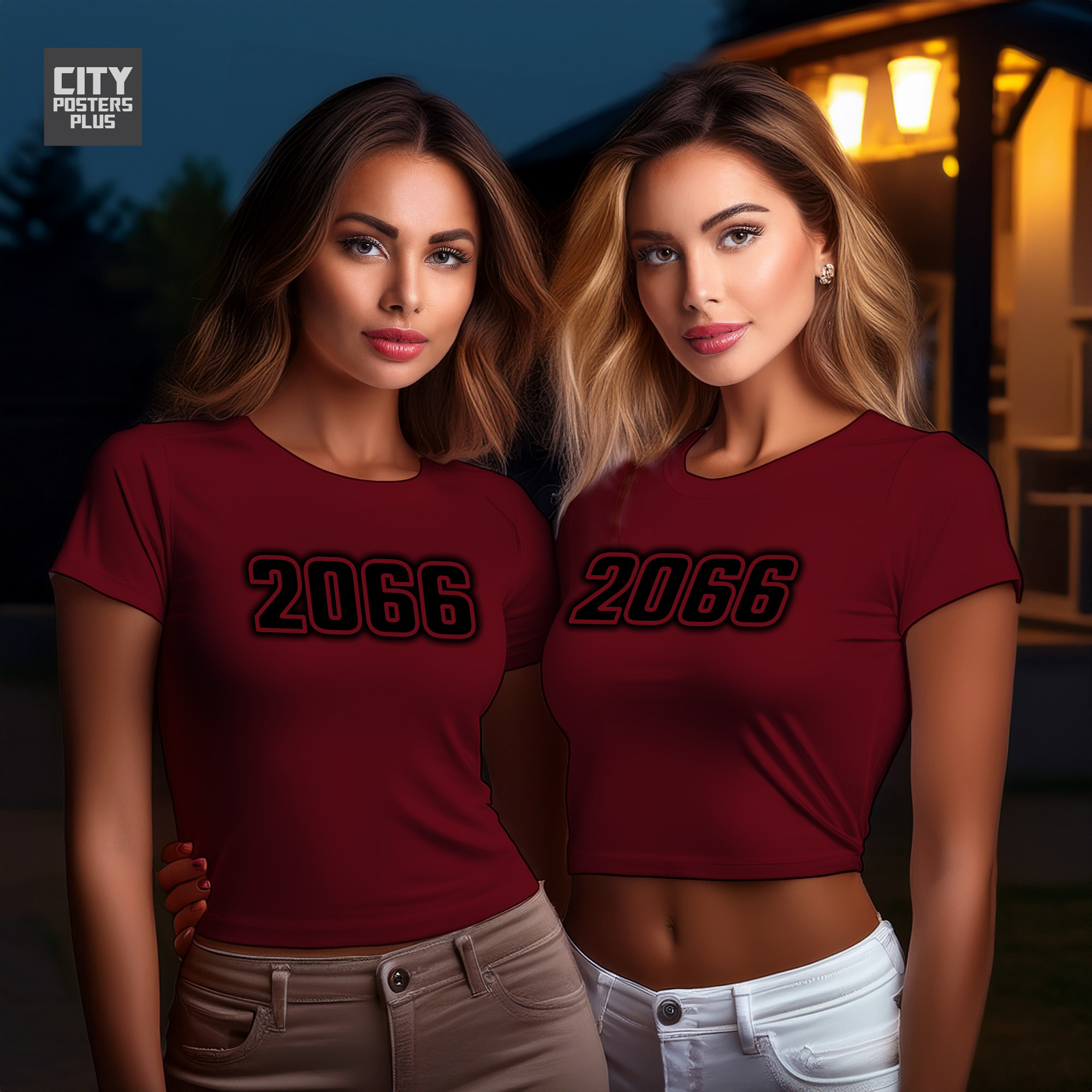 2066 Year Women Crop Top (Maroon)
